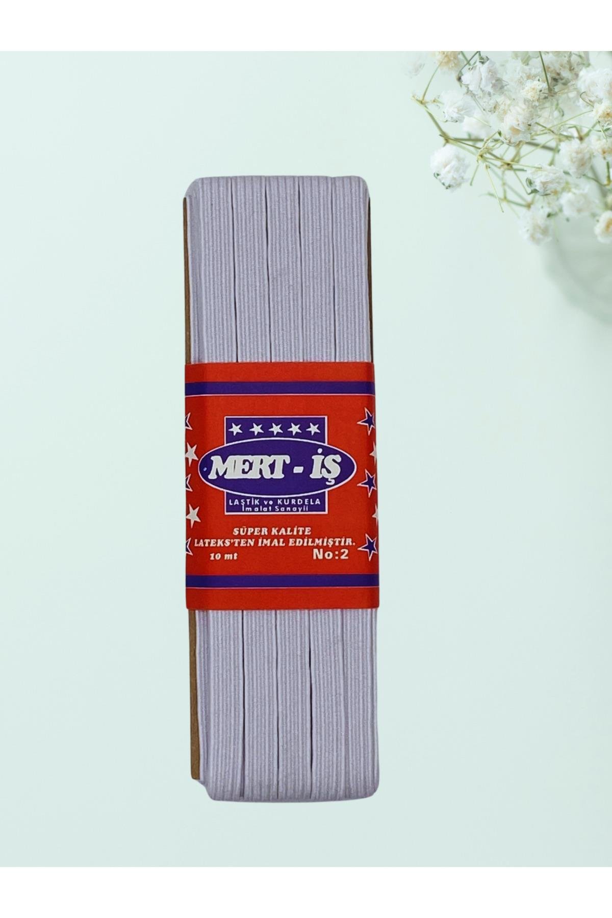 1 Cm Paça-bel-etek-eşofman Lastiği Yassı Beyaz 10 Metre