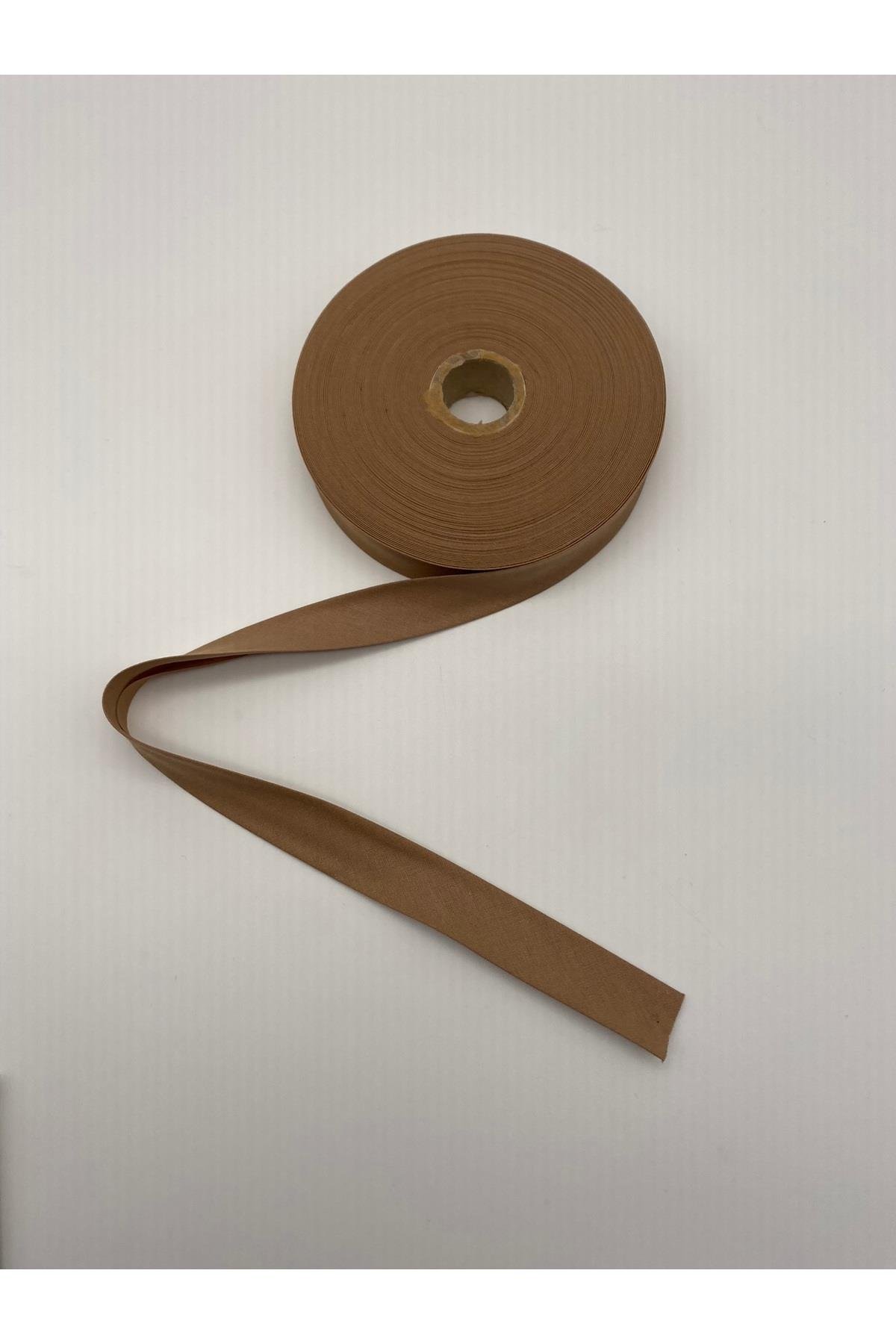 %100 Pamuk (Koton) Biye Sarı 25 Metre Uzunluk- 2 cm Genişlik - Verev Katlı Koton Biye 25 Metre No:38