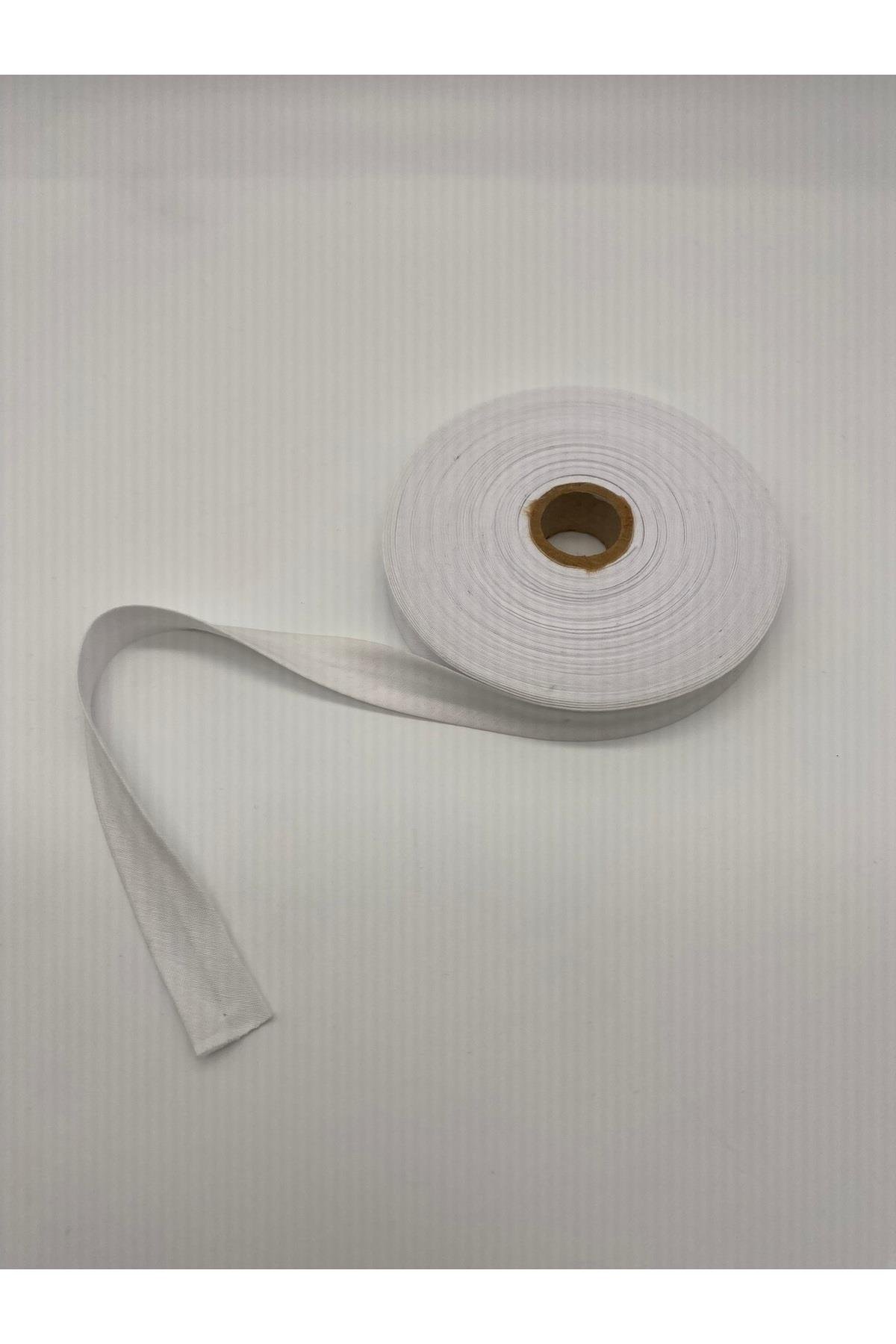 %100 Pamuk (Koton) Biye Sarı 25 Metre Uzunluk- 2 cm Genişlik - Verev Katlı Koton Biye 25 Metre No:38