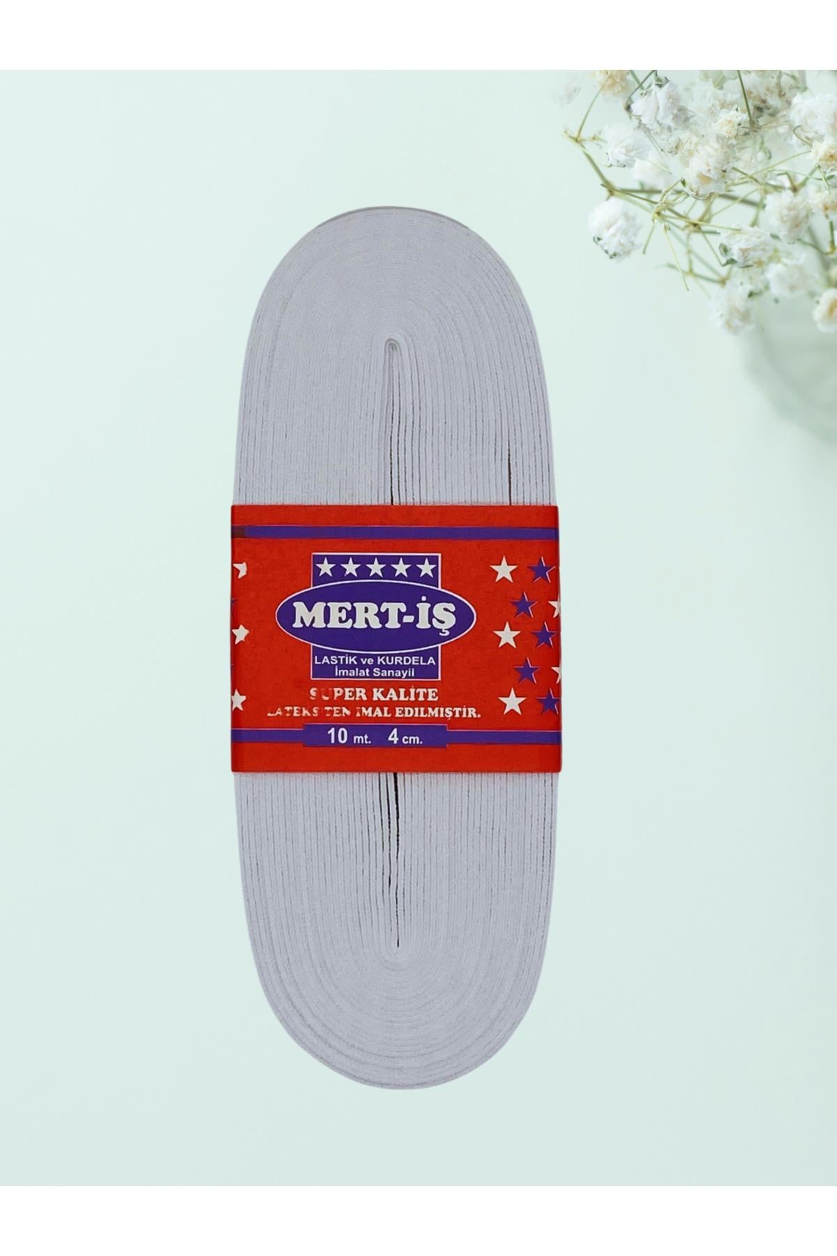 4 cm Paça-Bel-Etek-Eşofman Lastiği Beyaz 10 Metre