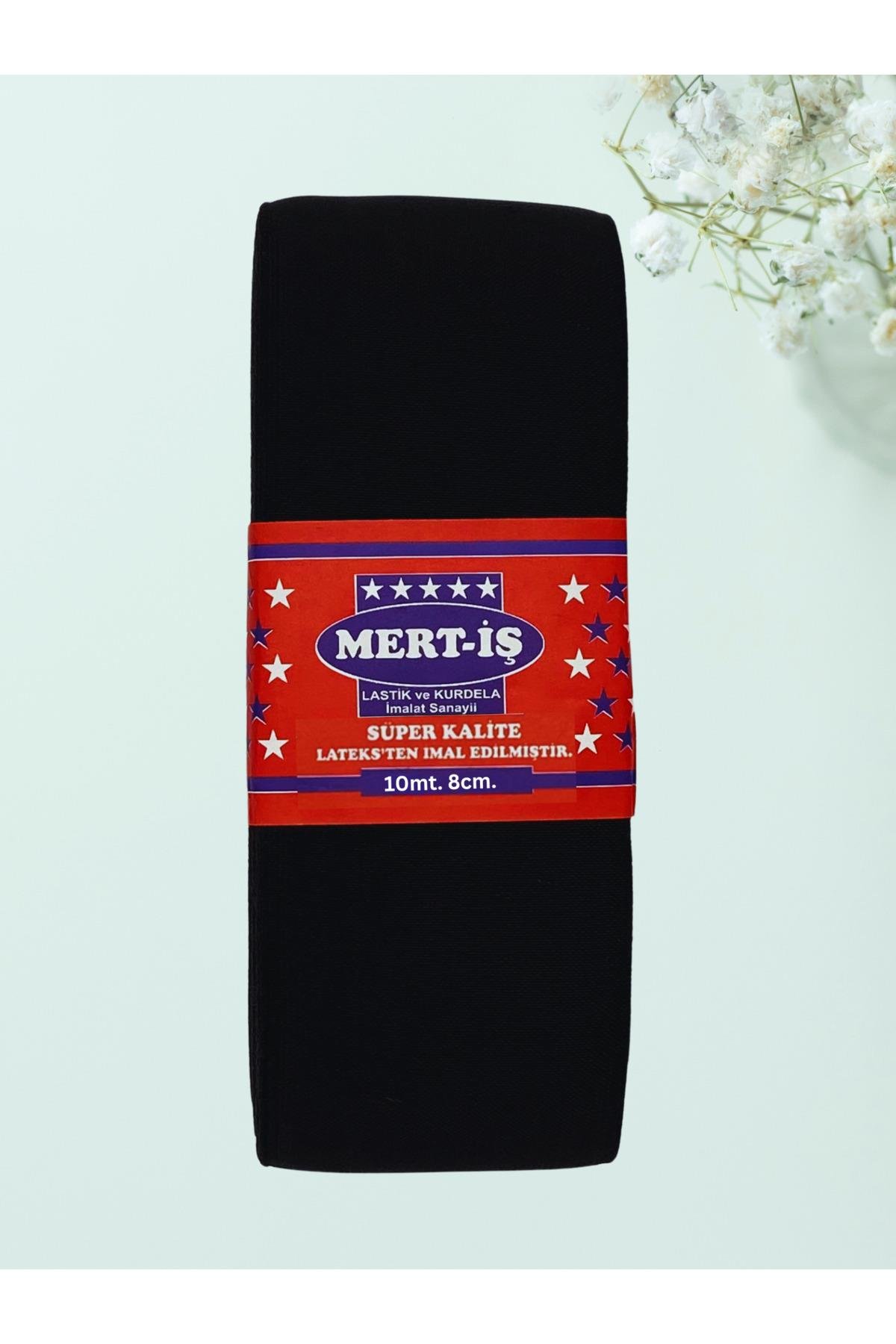 8 cm Paça-Bel-Etek-Eşofman Lastiği Siyah 10 Metre