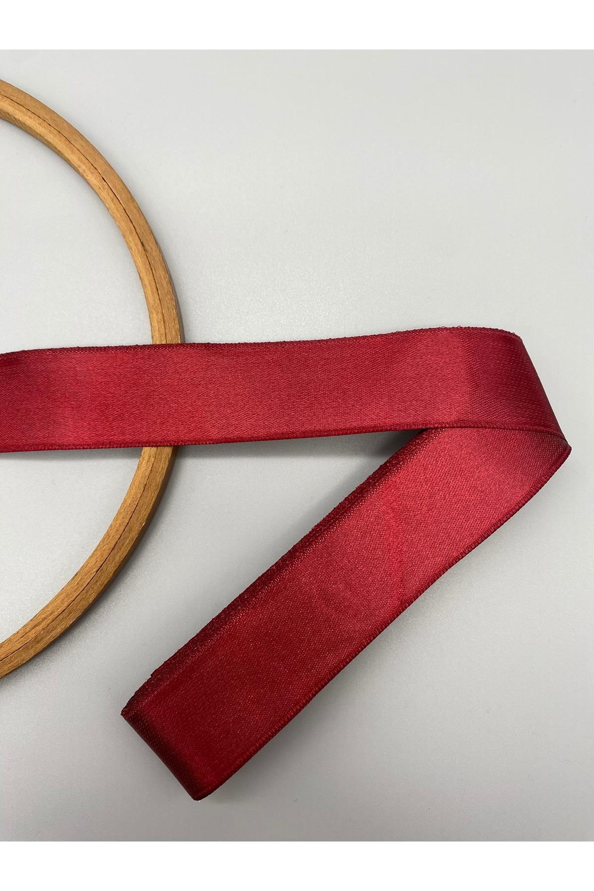 Bordo Saten Kurdele 3 Cm 10 Metre Takı Geniş Saten, Bohça-süsleme-dekor Kurdela No:40