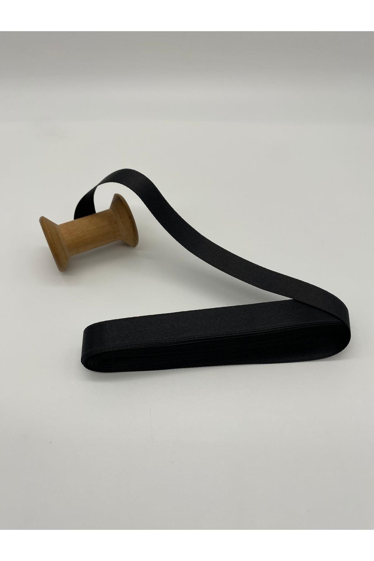 Siyah Saten Kurdele 2 cm 10 Metre / Bohça-Süsleme-Dekor-Çiçek Kurdela No: 43