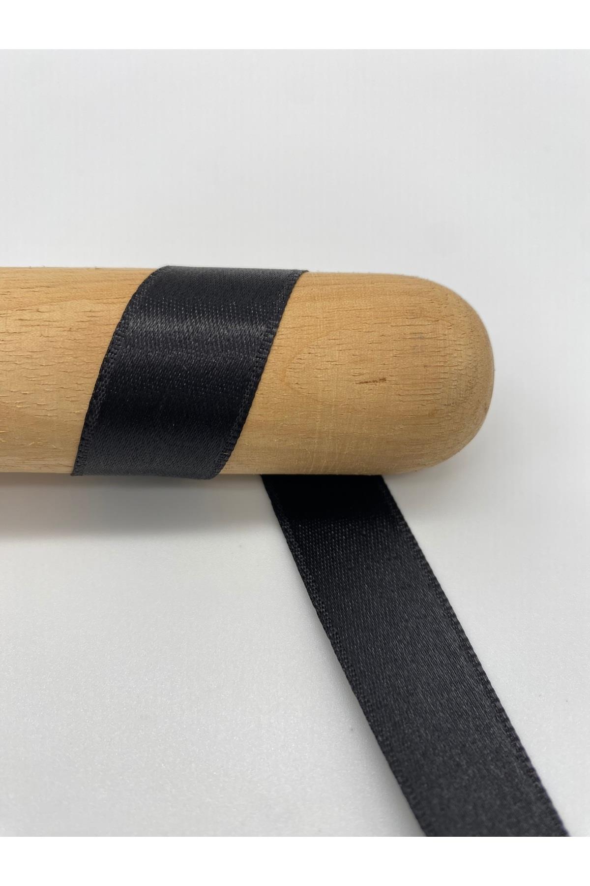 Siyah Saten Kurdele 2 cm 10 Metre / Bohça-Süsleme-Dekor-Çiçek Kurdela No: 43