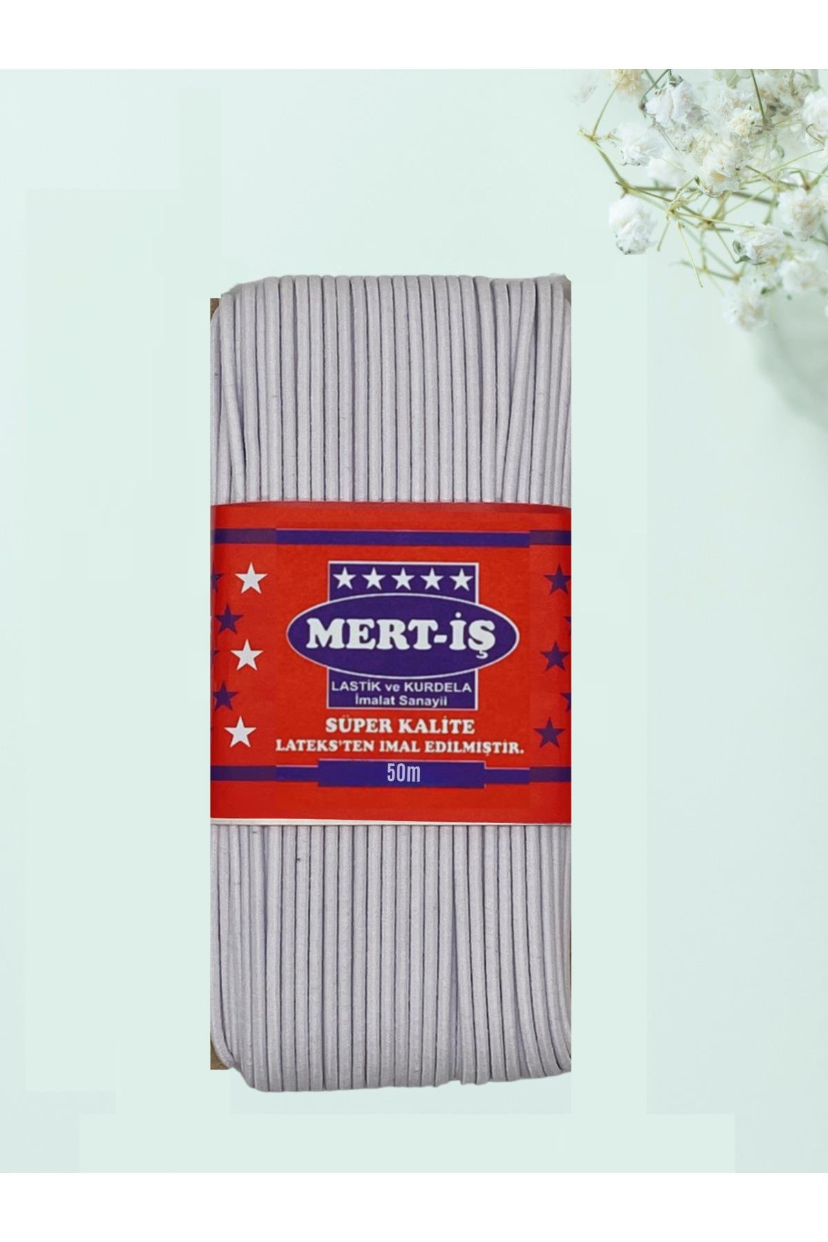 Yuvarlak Bel-etek-eşofman Lastiği 50 Metre Beyaz