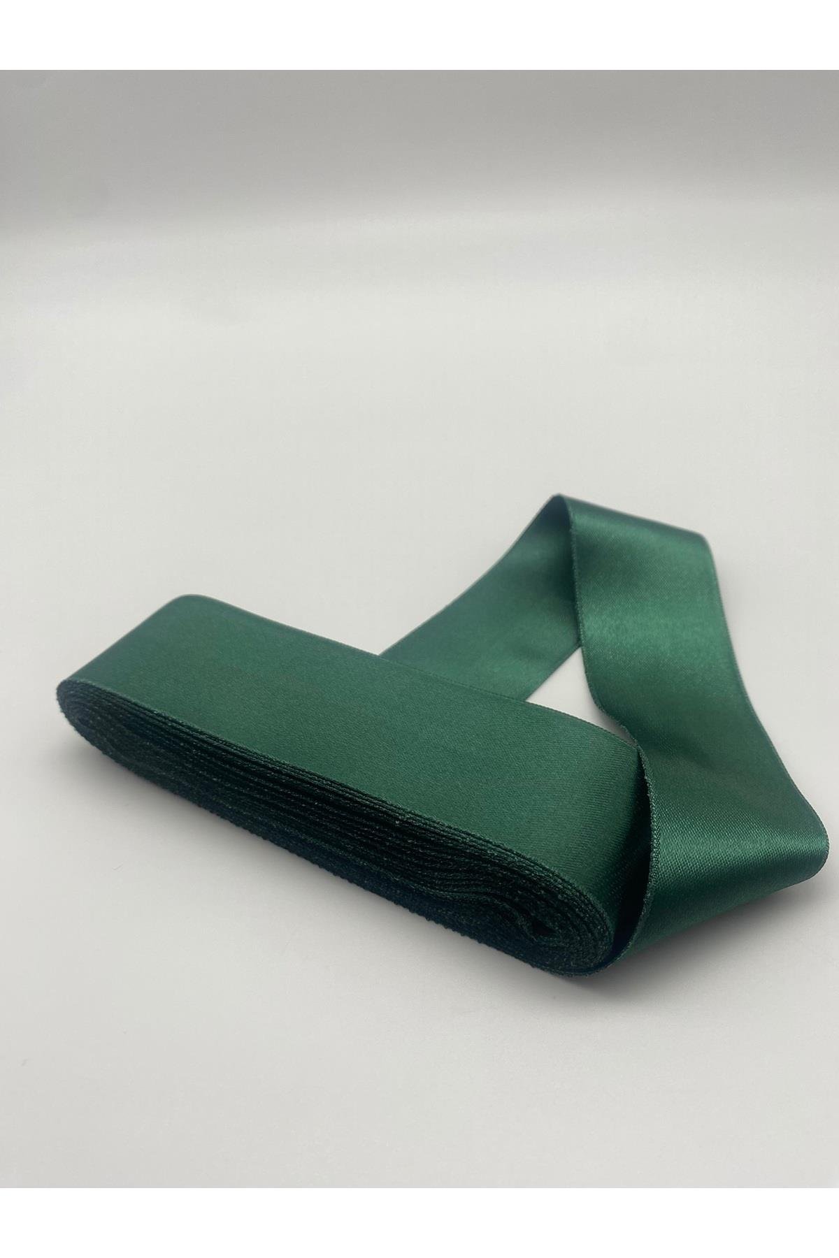 Zümrüt- Koyu Yeşil Saten Kurdele 4 cm 10 Metre Geniş Saten, Yılbaşı Süsleme Kurdela No:30