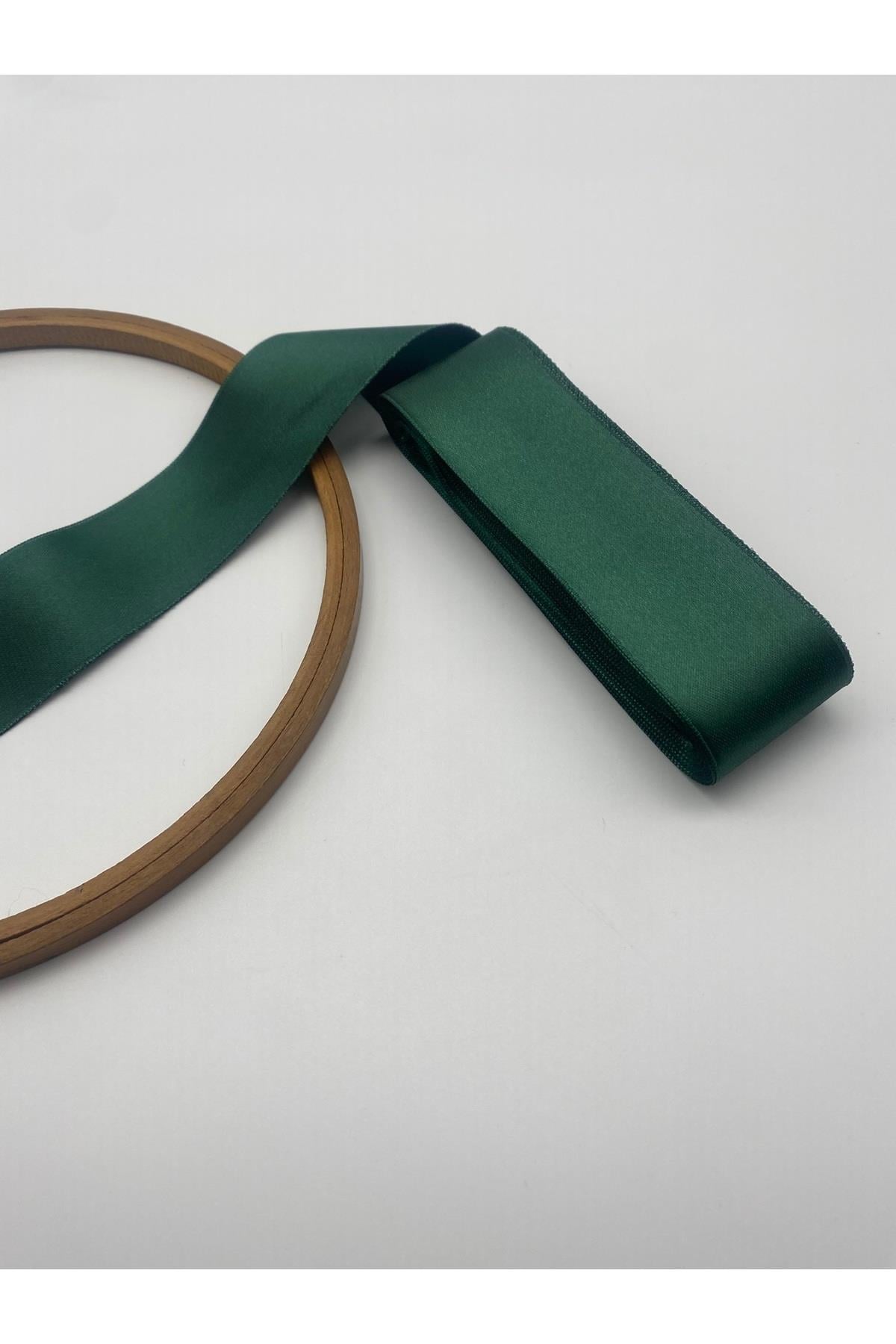 Zümrüt- Koyu Yeşil Saten Kurdele 4 cm 10 Metre Geniş Saten, Yılbaşı Süsleme Kurdela No:30