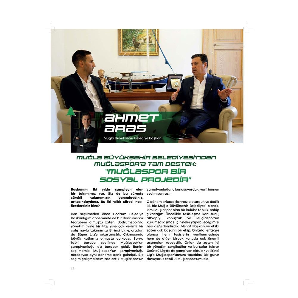 MUĞLASPOR DERGİSİ YILLIK ABONELİK 12 SAYI