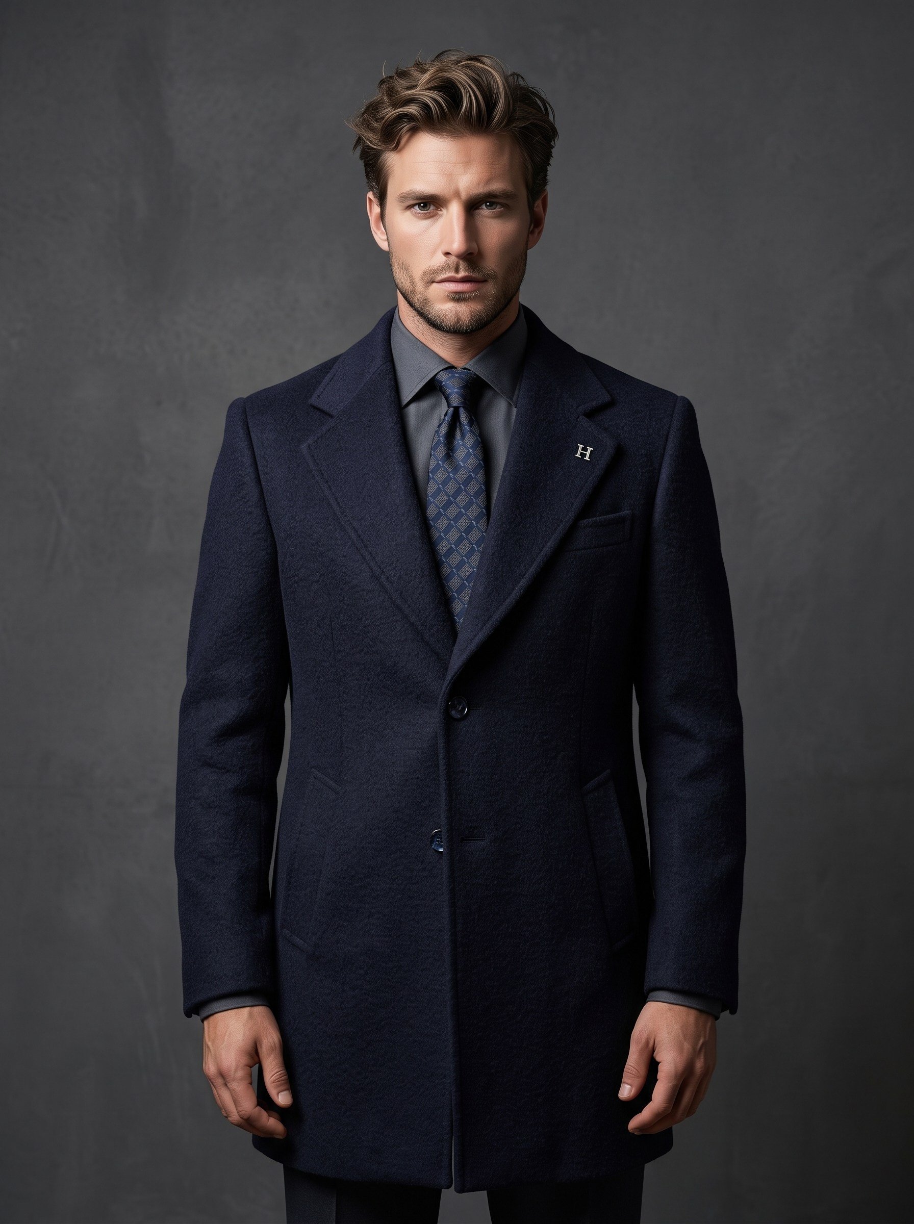  Lacivert Mono Yaka Kaban