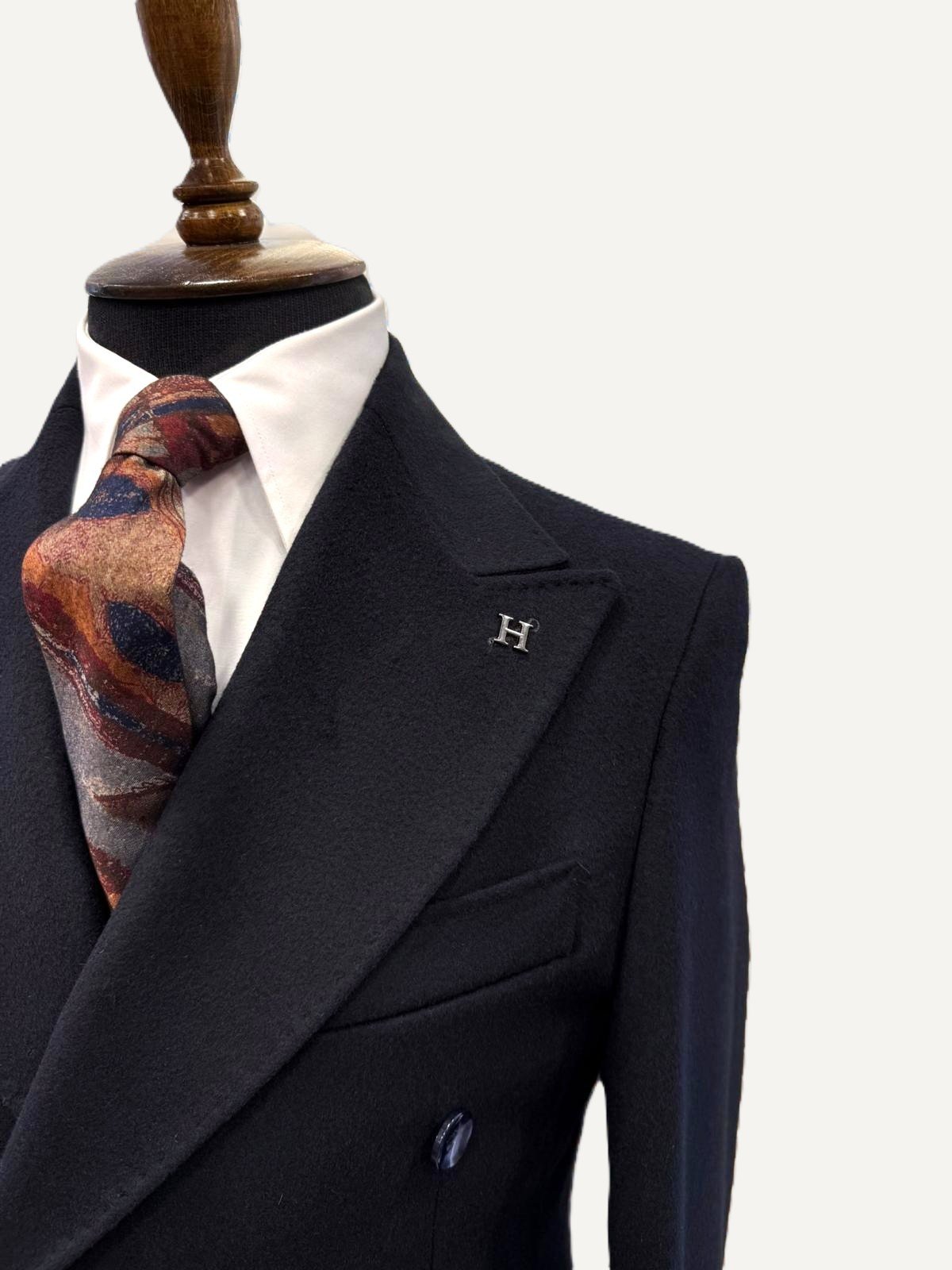 Couture | Derin Lacivert Kruvaze Kaban