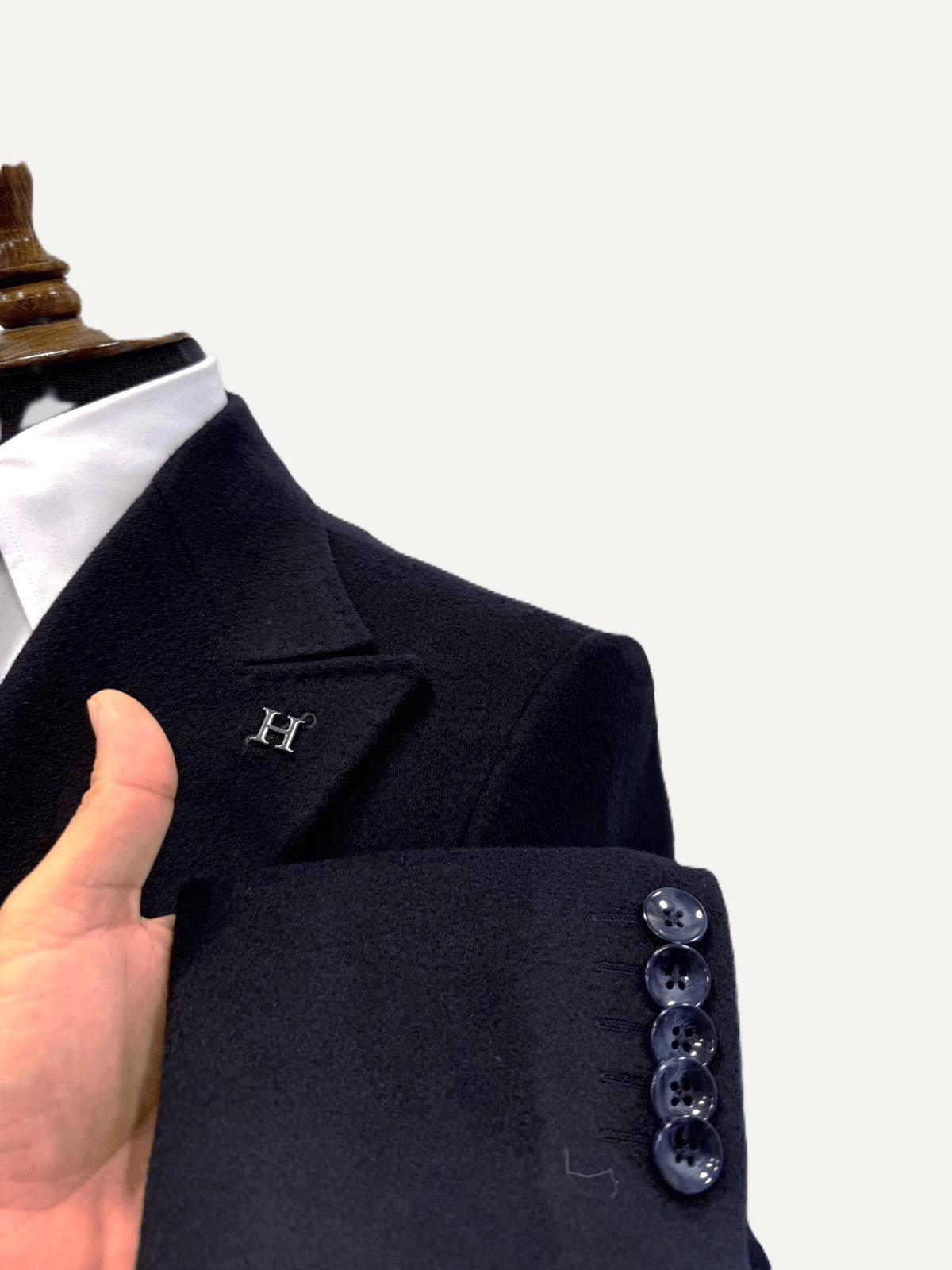 Couture | Derin Lacivert Kruvaze Kaban