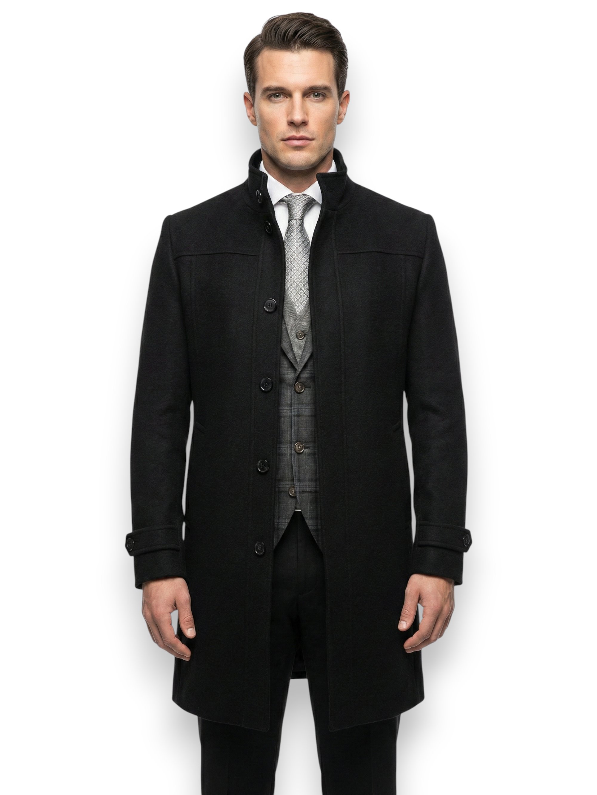 Couture | Onyx Siyah Hakim Yaka Kaban