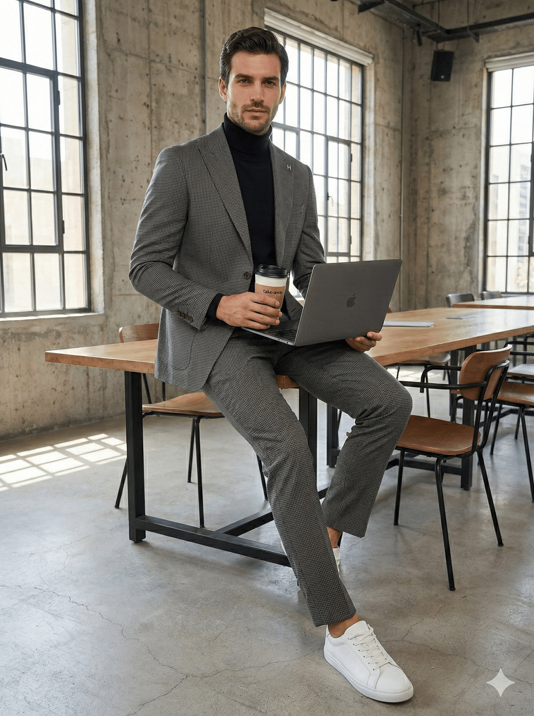 Essential | Yeşil Kareli Jogger Takım Elbise