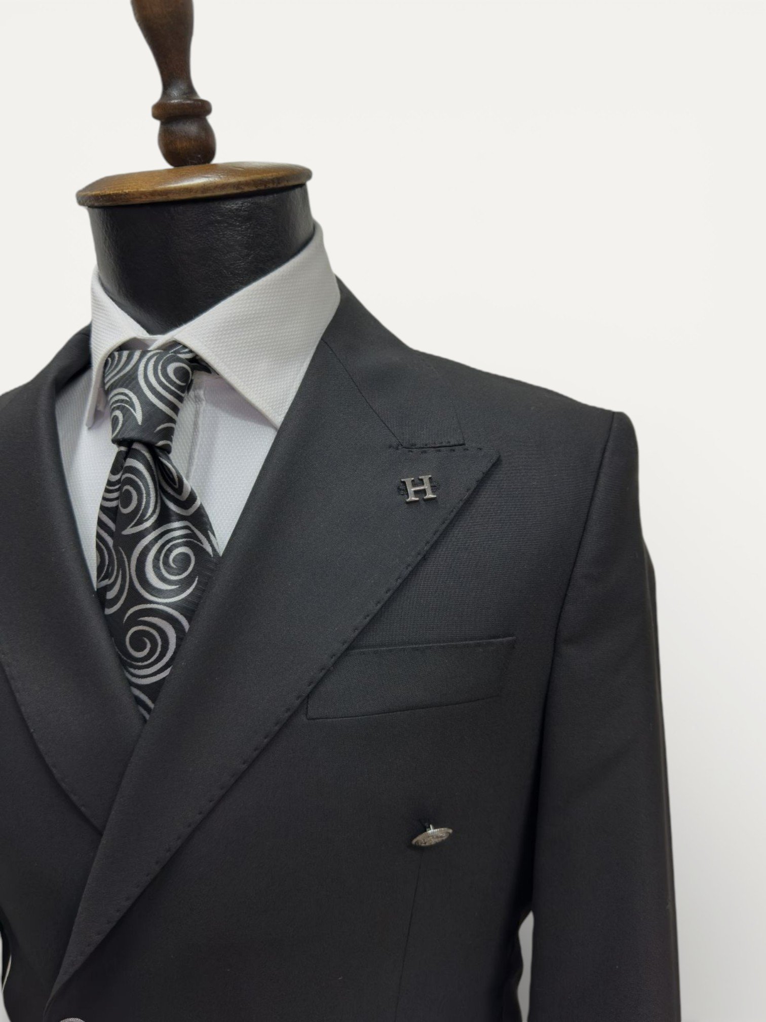 Prestige | Onyx Siyah Metal Düğmeli Kruvaze Ceket
