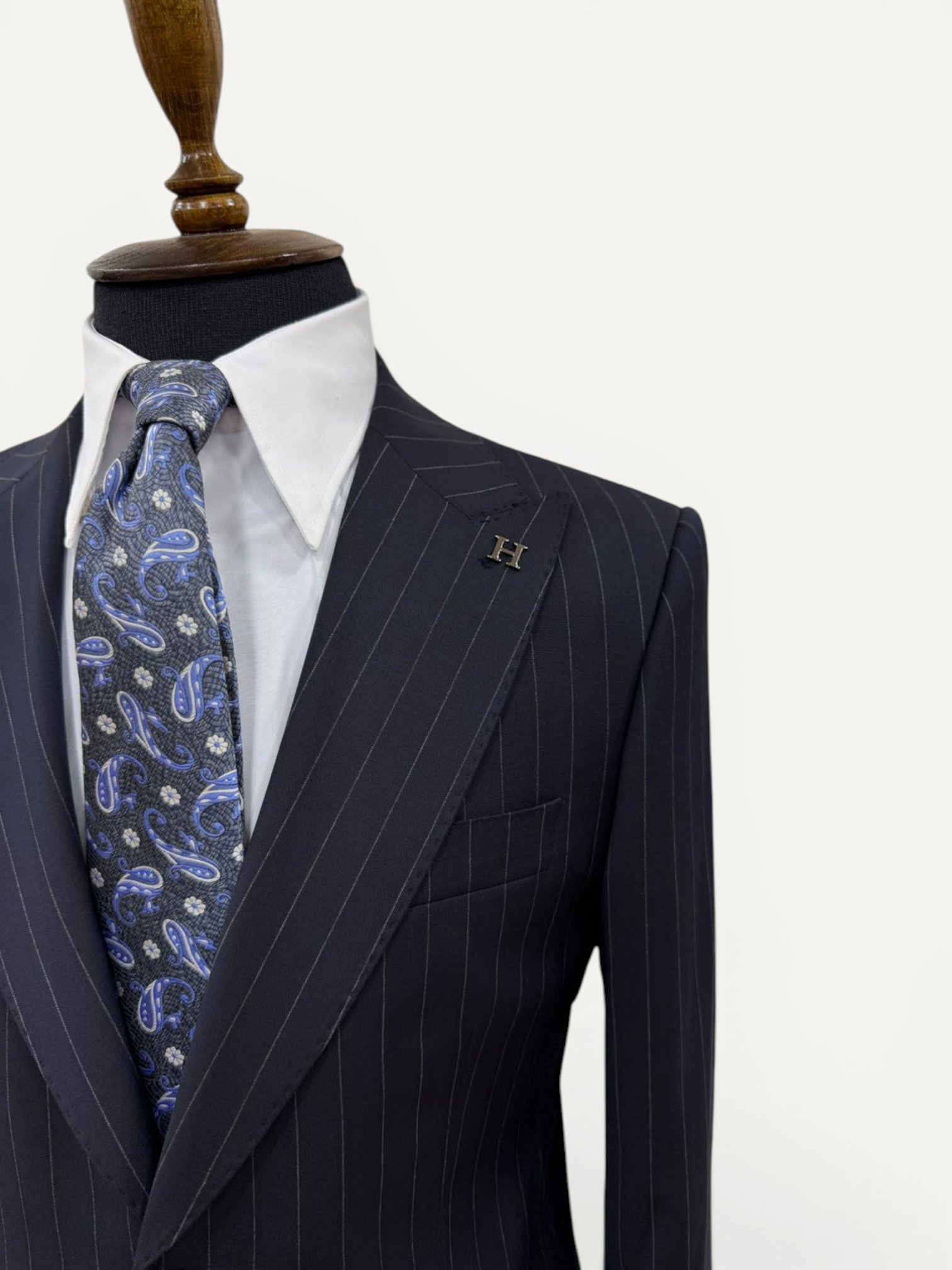 Royale | Windsor Lacivert Çizgili Takım Elbise