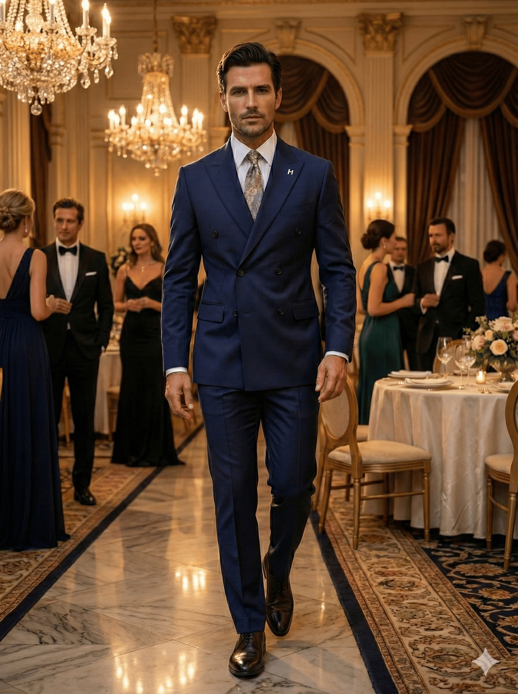 Signature | Gece Mavisi Kruvaze Takım Elbise