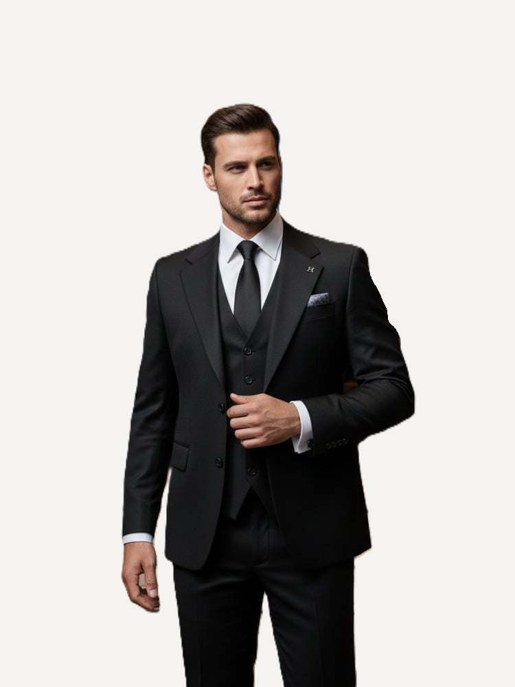 Signature | Onyx Siyah Yelekli Takım Elbise 