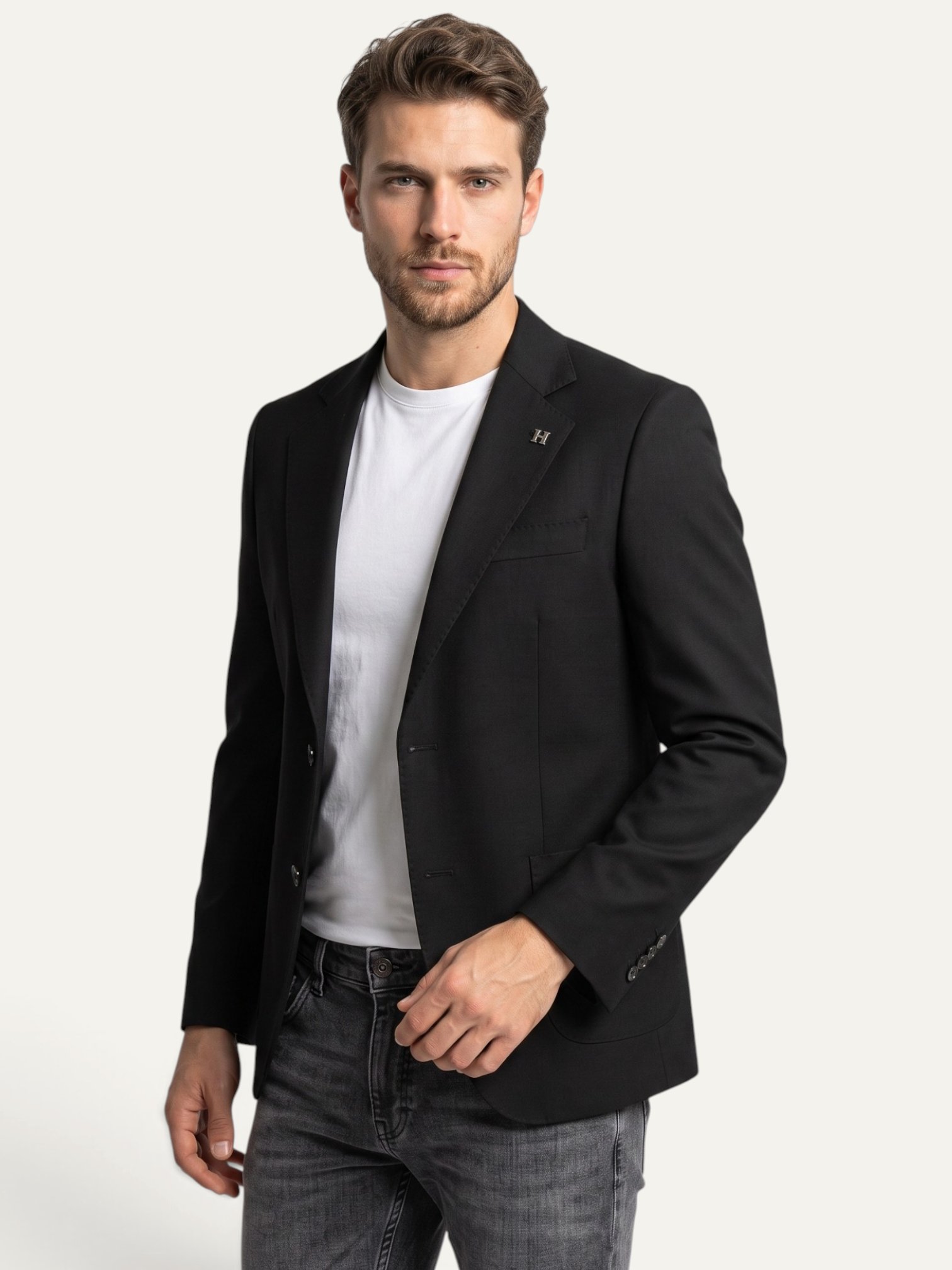 Siyah UltraLite Mono Yaka Ceket