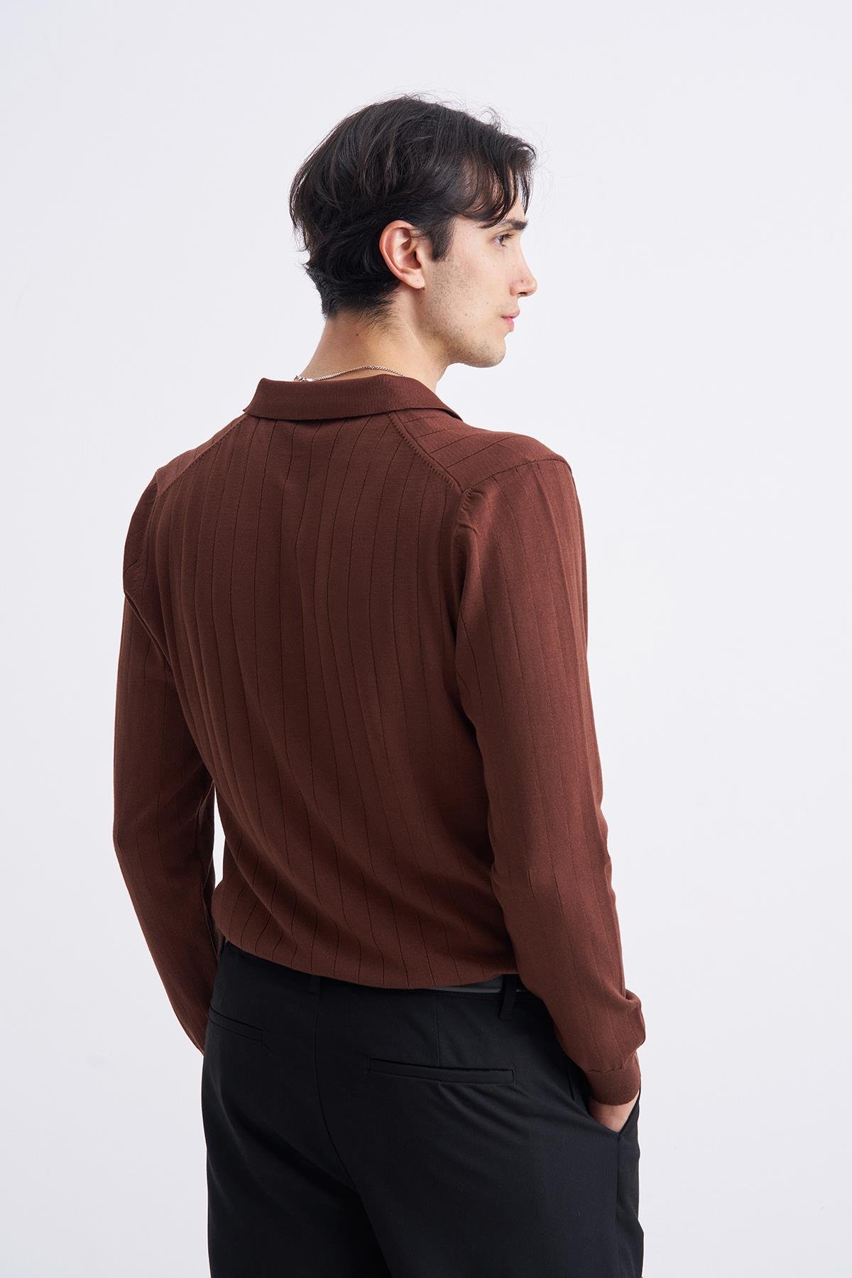 Erkek Polo Yaka Tişört - Kahve (4460)