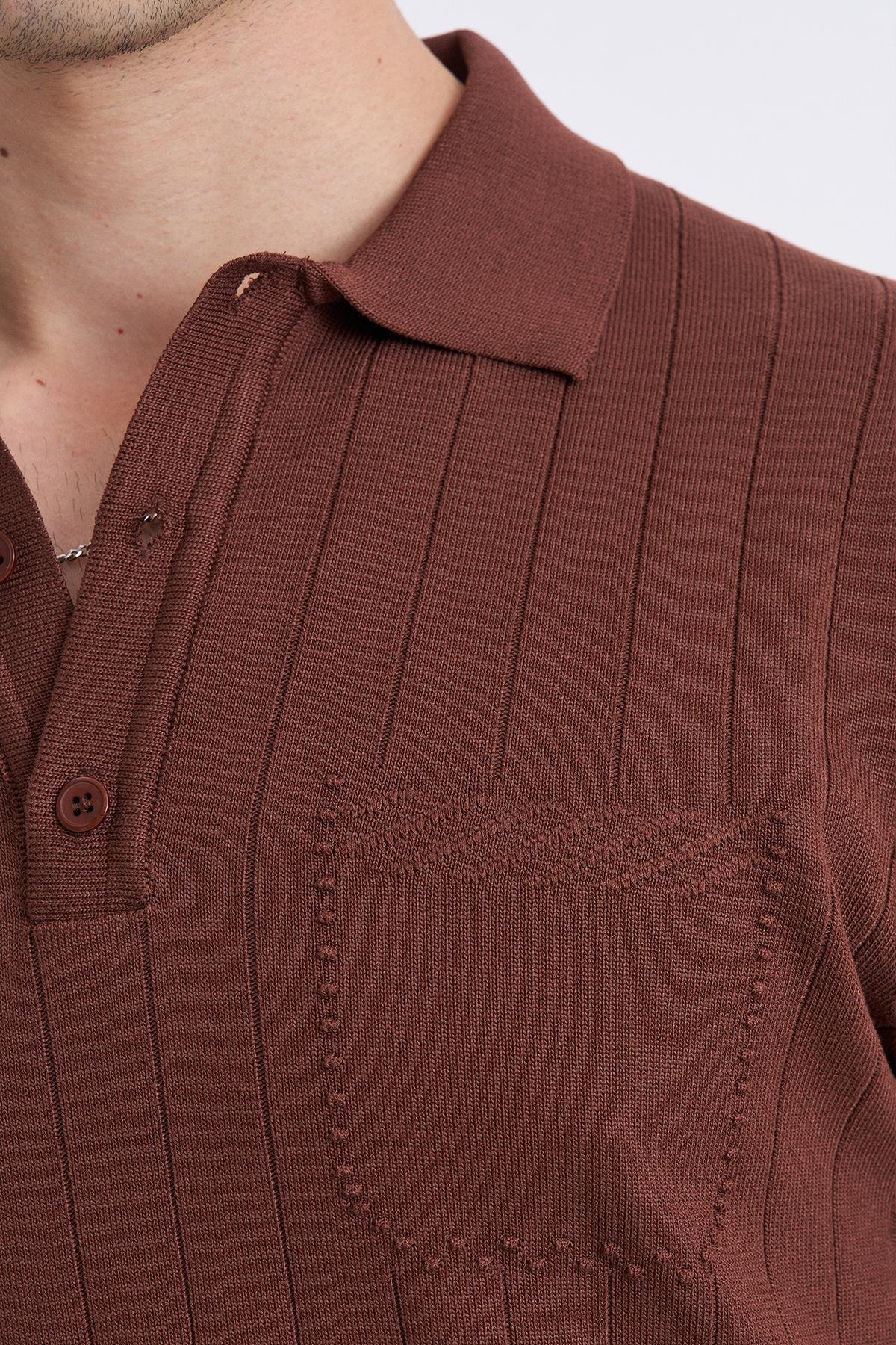 Erkek Polo Yaka Tişört - Kahve (4460)