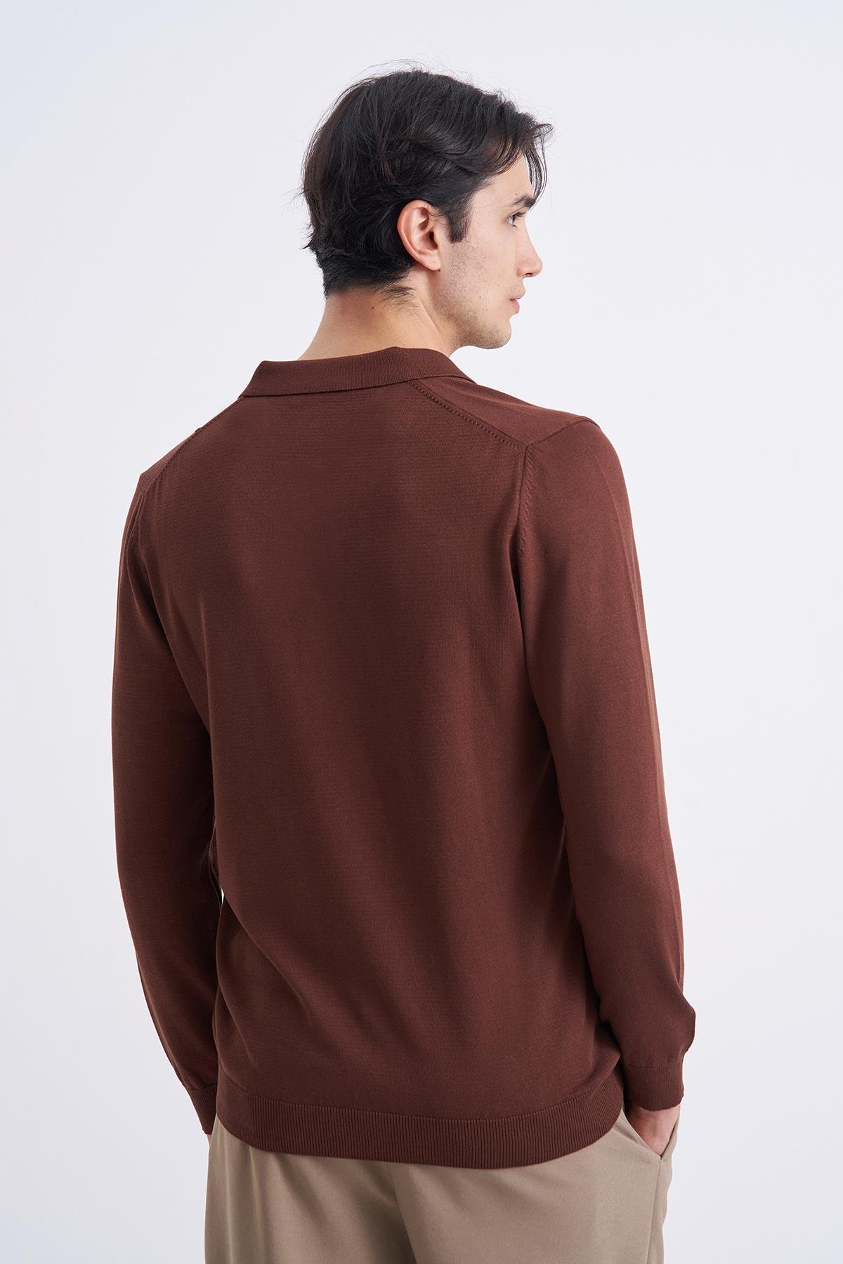 Erkek Polo Yaka Tişört - Kahve (4463)