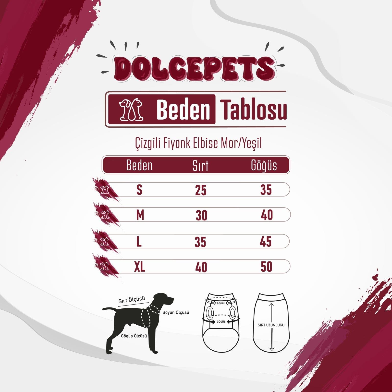 Dolce Pets Çizgili Fiyonk Elbise/Yeşil