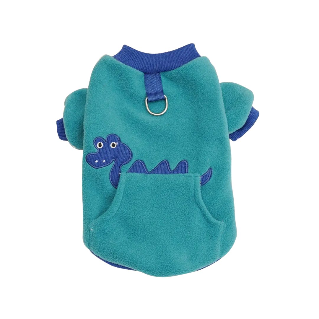 DolcePets Dinozor Sweatshirt/Mavi