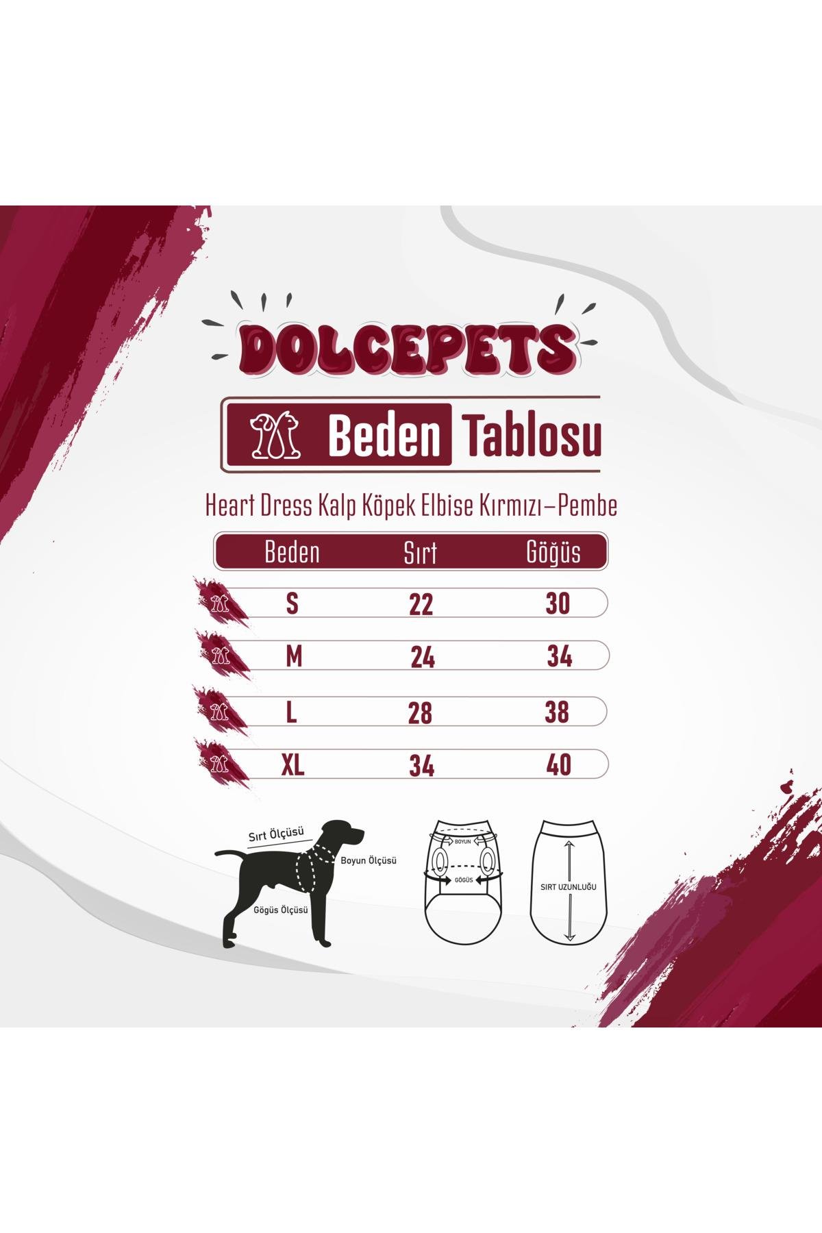 Kedi Köpek Kıyafeti & Elbisesi Kırmızı Kalpli Elbise Heart Dress