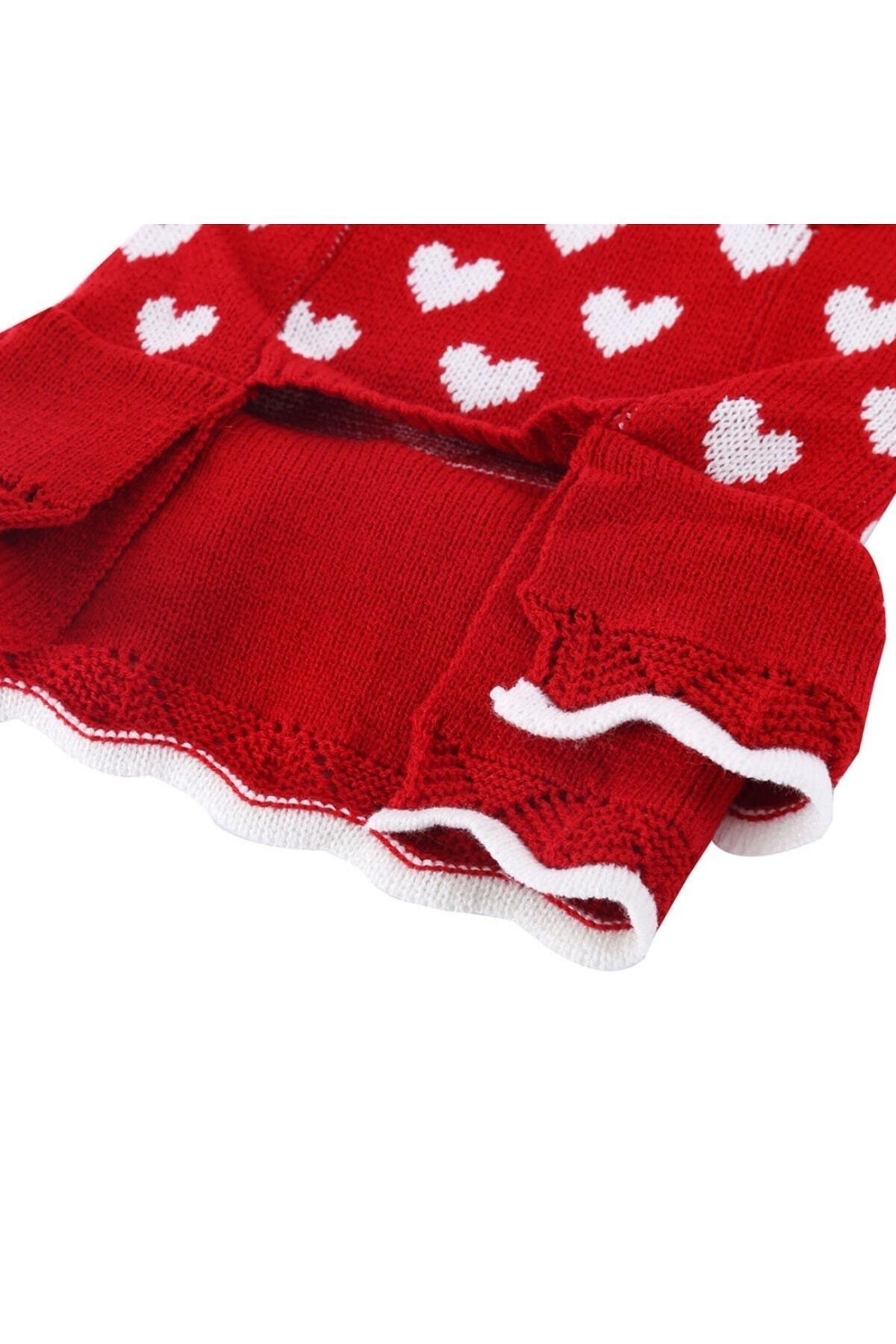 Kedi Köpek Kıyafeti & Elbisesi Kırmızı Kalpli Elbise Heart Dress