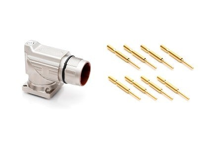 MB7RJN0801-KIT M23, 90° rotatable Receptacle Kit, threaded, 8 positions, male pins, Standard flange (25.7x 25.7)