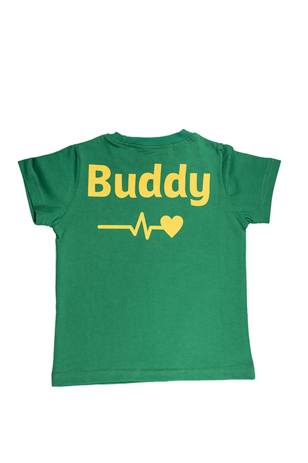 Buddy Sevimli Yüz Baskılı Sıcacık %100 Pamuk Unisex Çocuk T-Shirt Tişört | 4-9 Yaş
