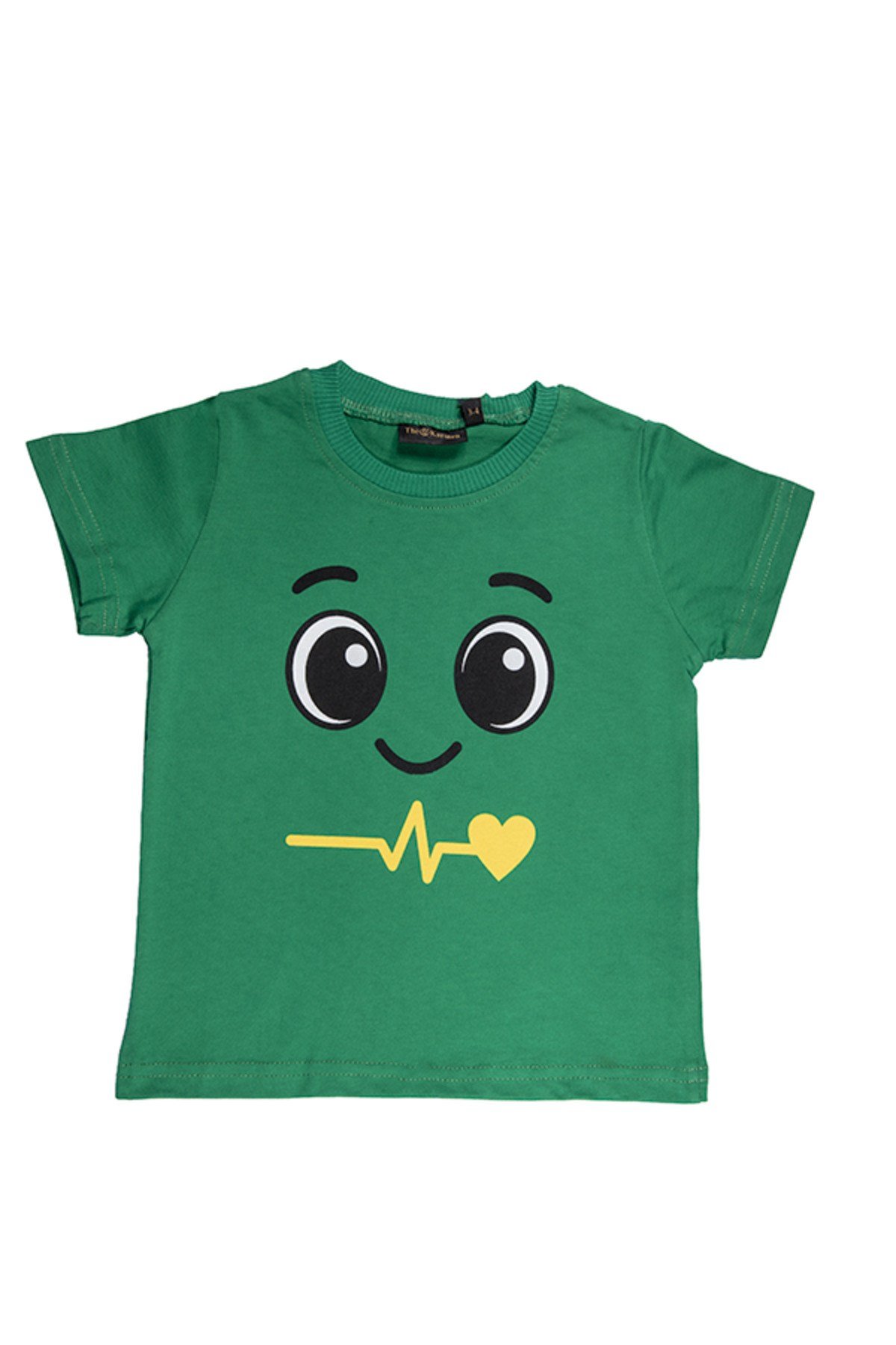 Buddy Sevimli Yüz Baskılı Sıcacık %100 Pamuk Unisex Çocuk T-Shirt Tişört | 4-9 Yaş
