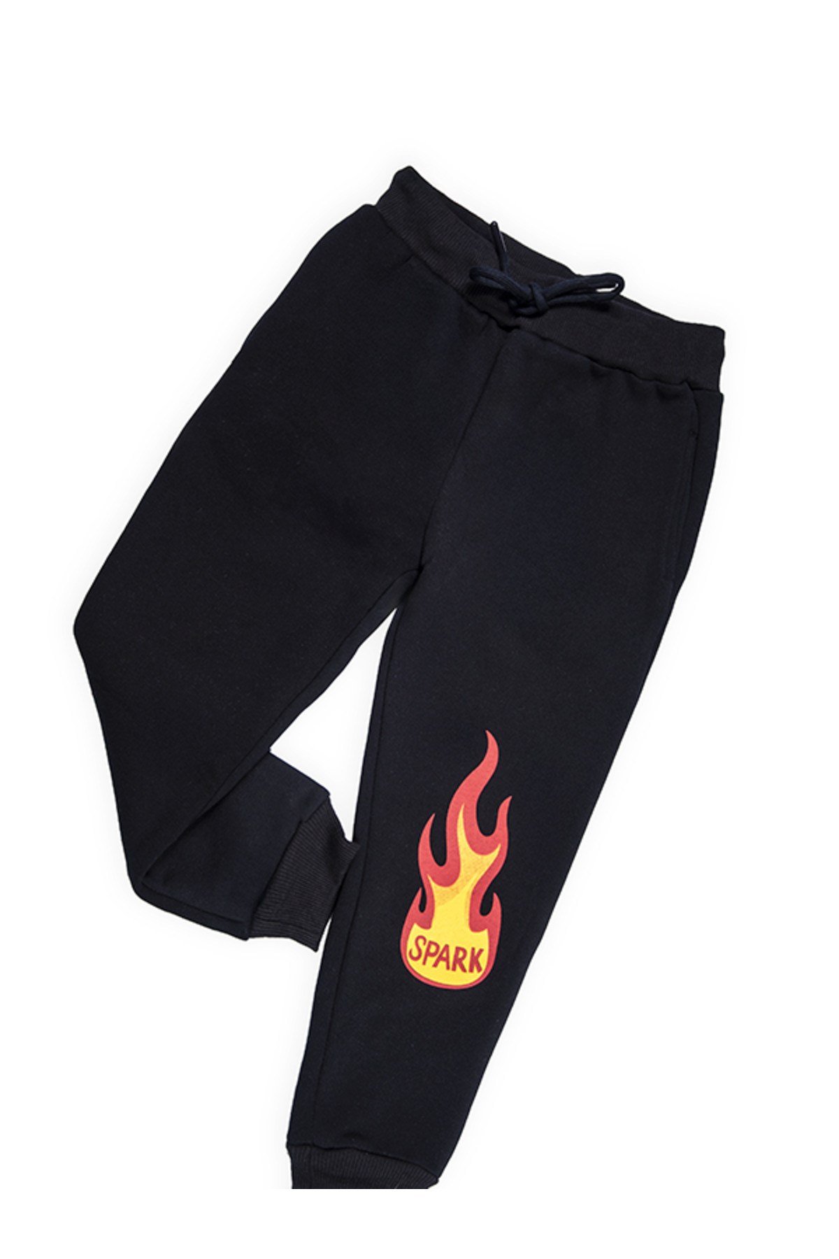 Spark Alev & Sevimli Yüz Baskılı Unisex Çocuk Alt Üst Eşofman Takım | 4-9 Yaş