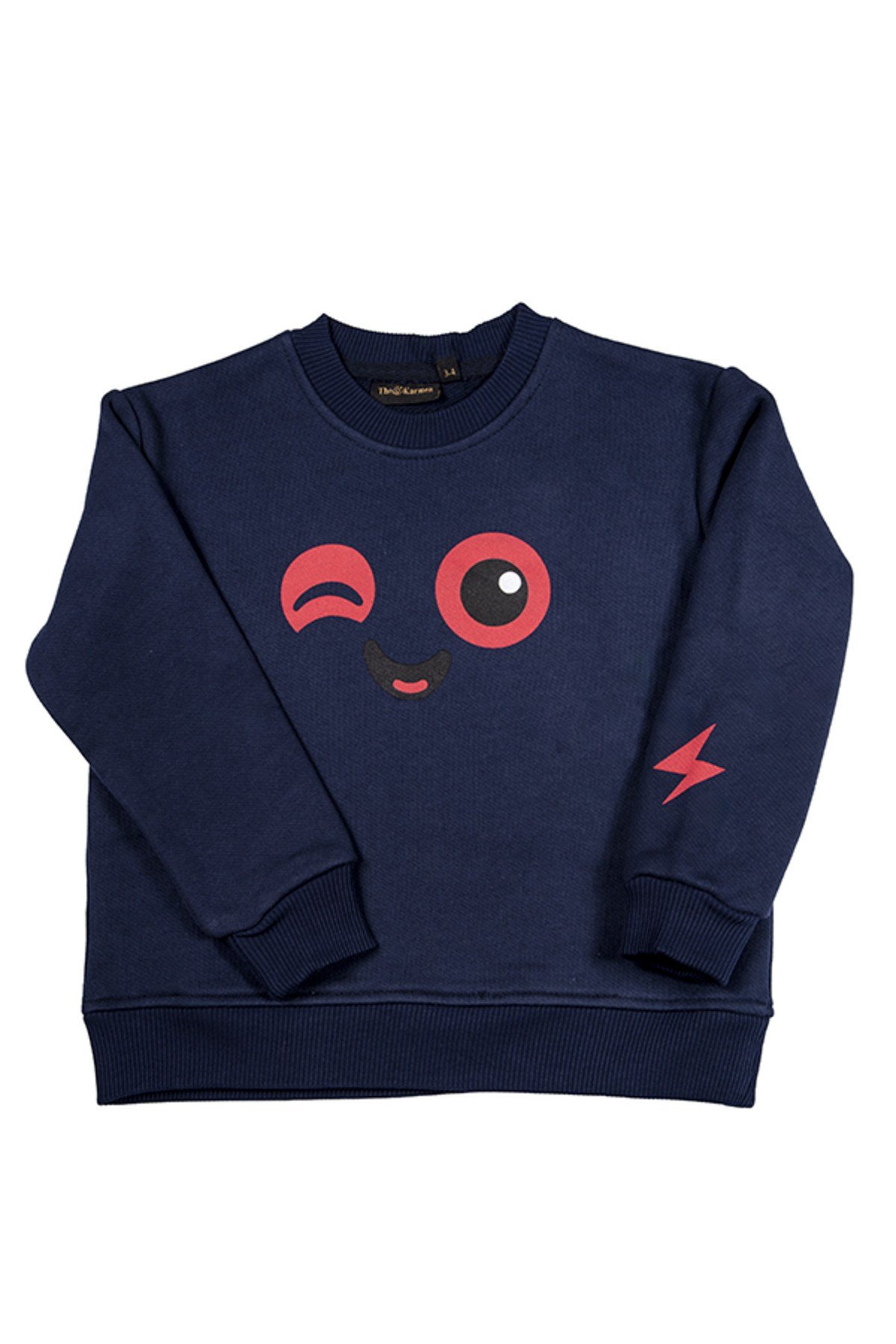 Spark Alev & Sevimli Yüz Baskılı Unisex Çocuk Alt Üst Eşofman Takım | 4-9 Yaş
