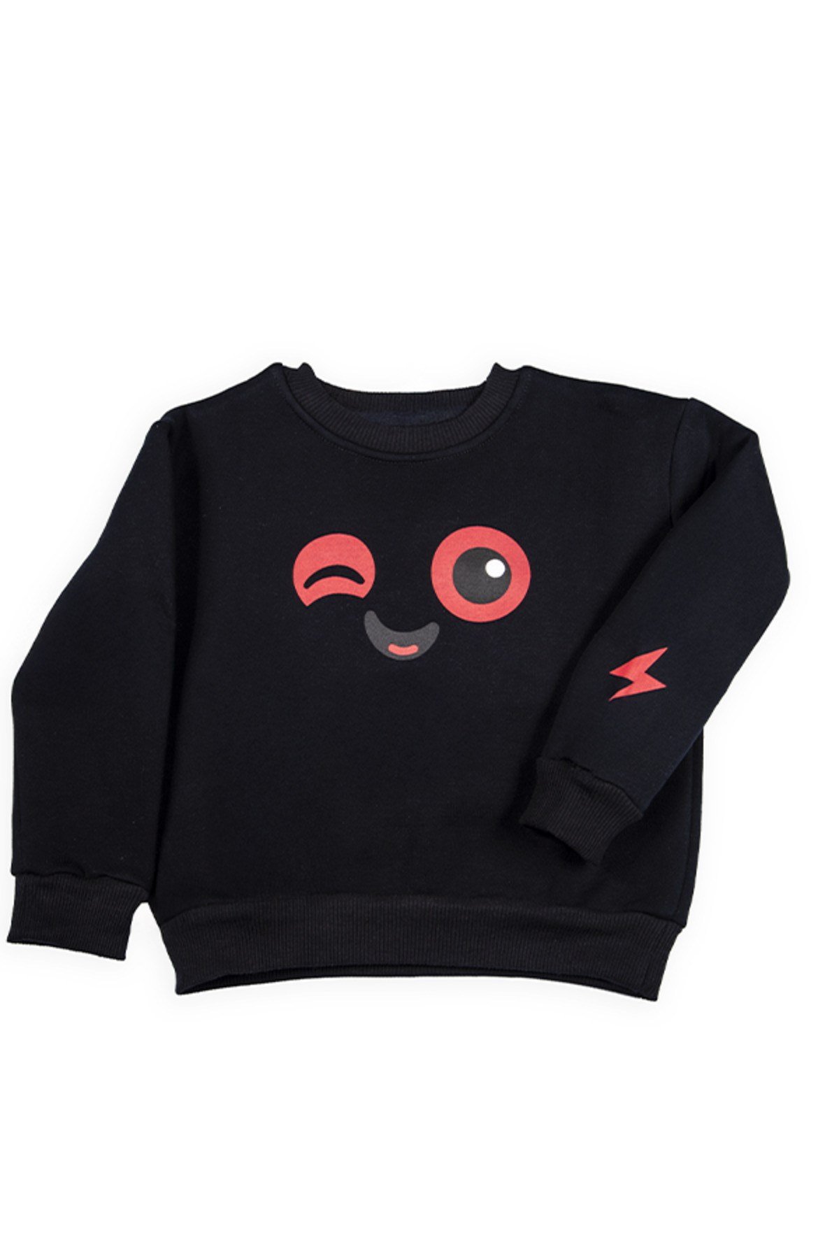 Spark Alev & Sevimli Yüz Baskılı Unisex Çocuk Alt Üst Eşofman Takım | 4-9 Yaş
