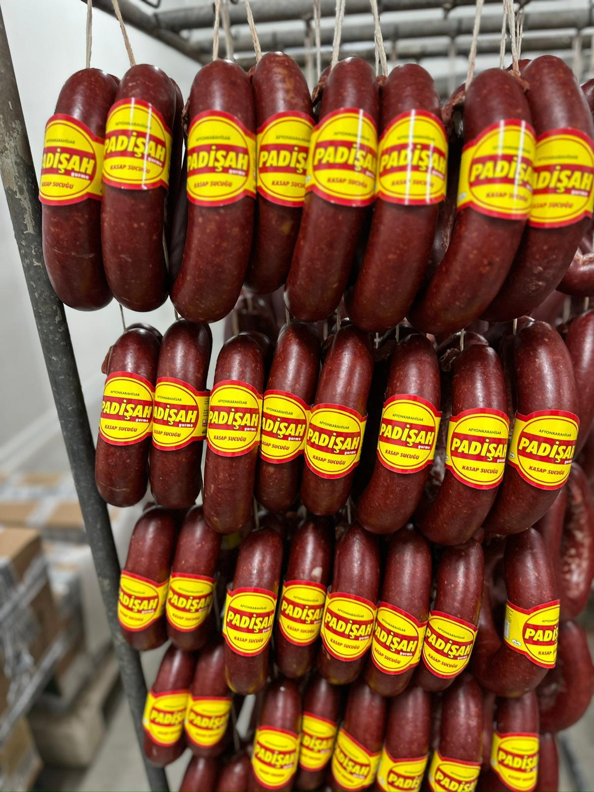 Hakiki Afyon Sucuğu Padişah Gurme 1KG Acılı Doğal Afyon Kasap Sucuğu 1 KG
