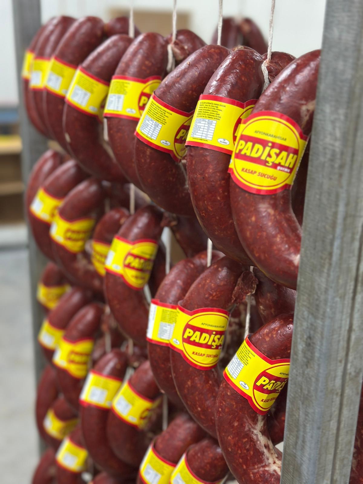 Hakiki Afyon Sucuğu Padişah Gurme 1KG Acılı Doğal Afyon Kasap Sucuğu 1 KG