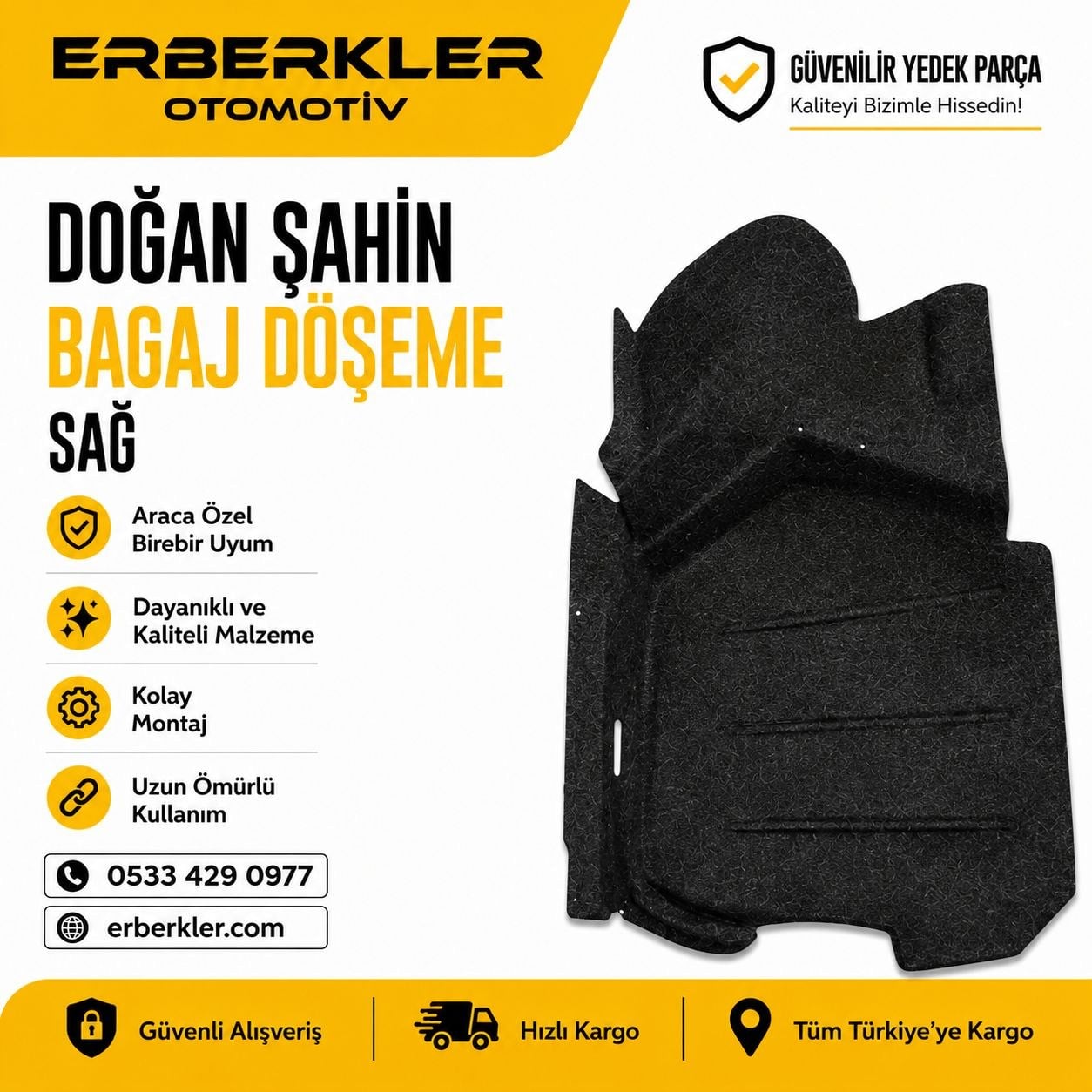 DOĞAN BAGAJ YAN HALISI SAĞ ( SİYAH )