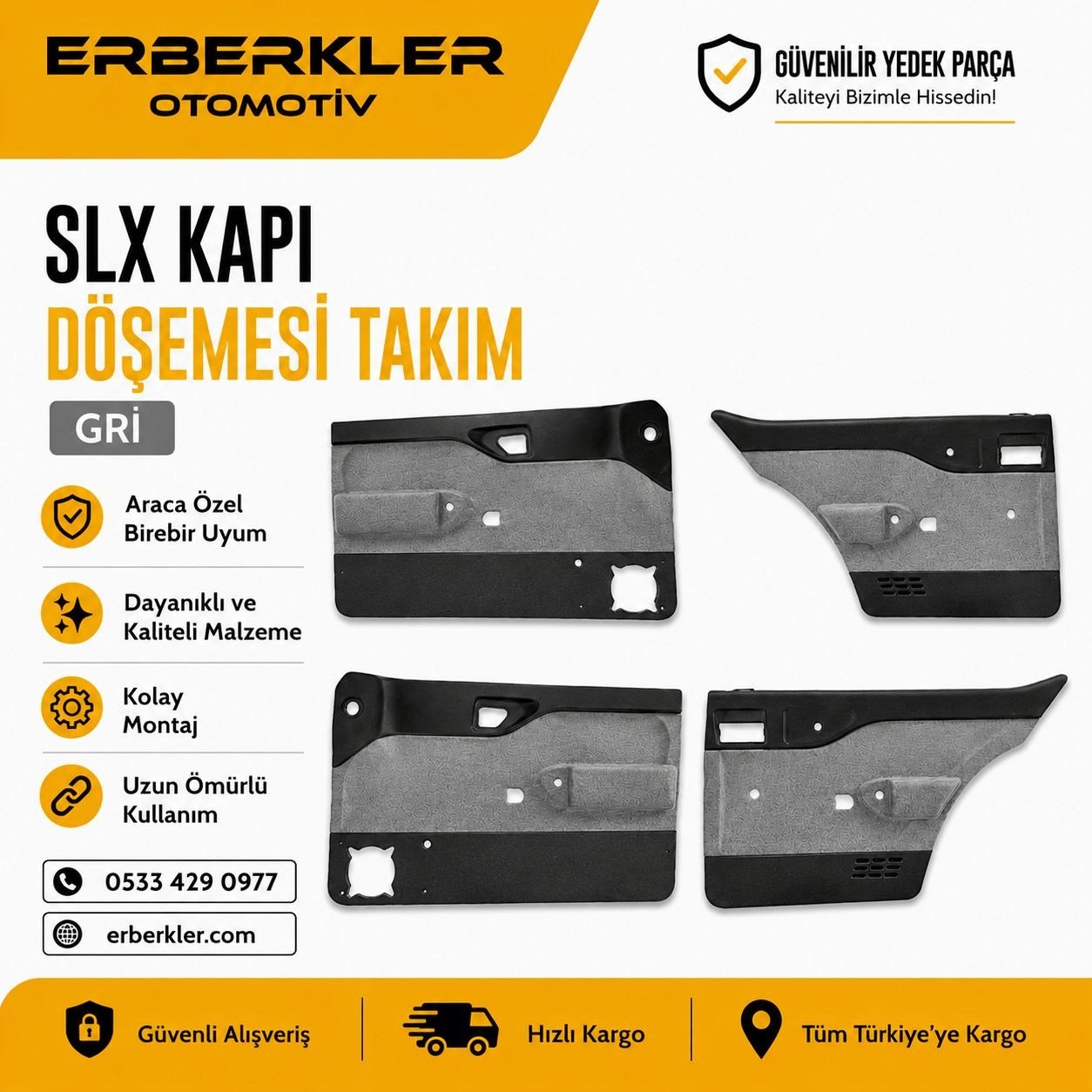 DOĞAN S / SLX KAPI PANOSU GRİ 4 KAPI