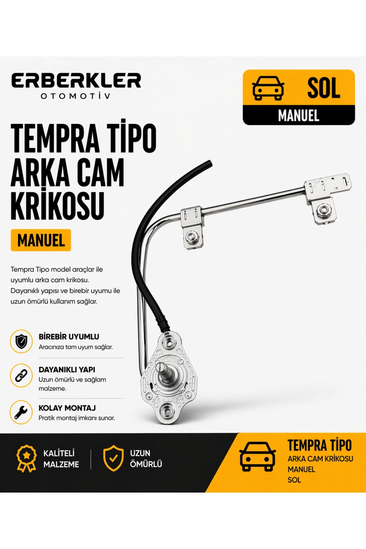 TEMPRA TİPO ARKA CAM KRİKOSU MANUEL SOL