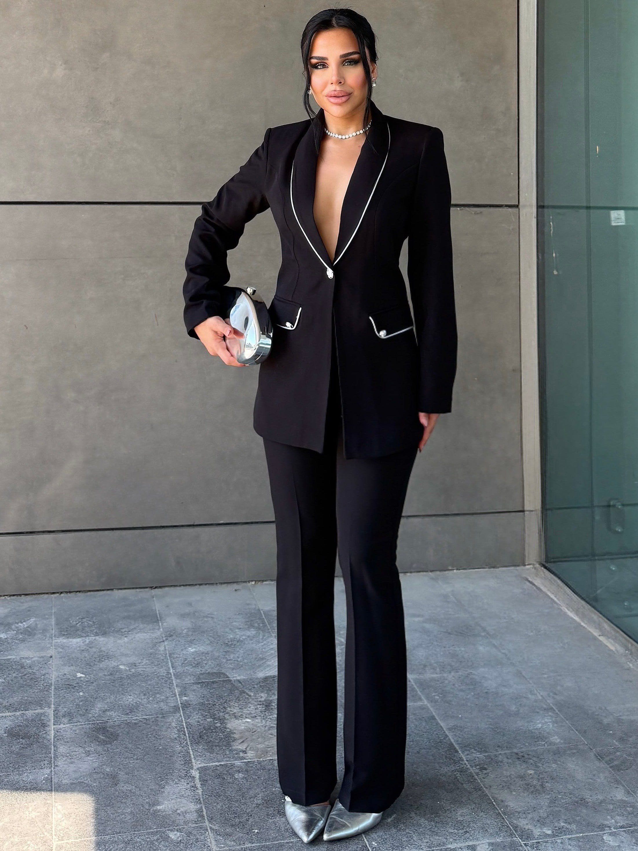Betina Biyeli Klasik Takım Siyah