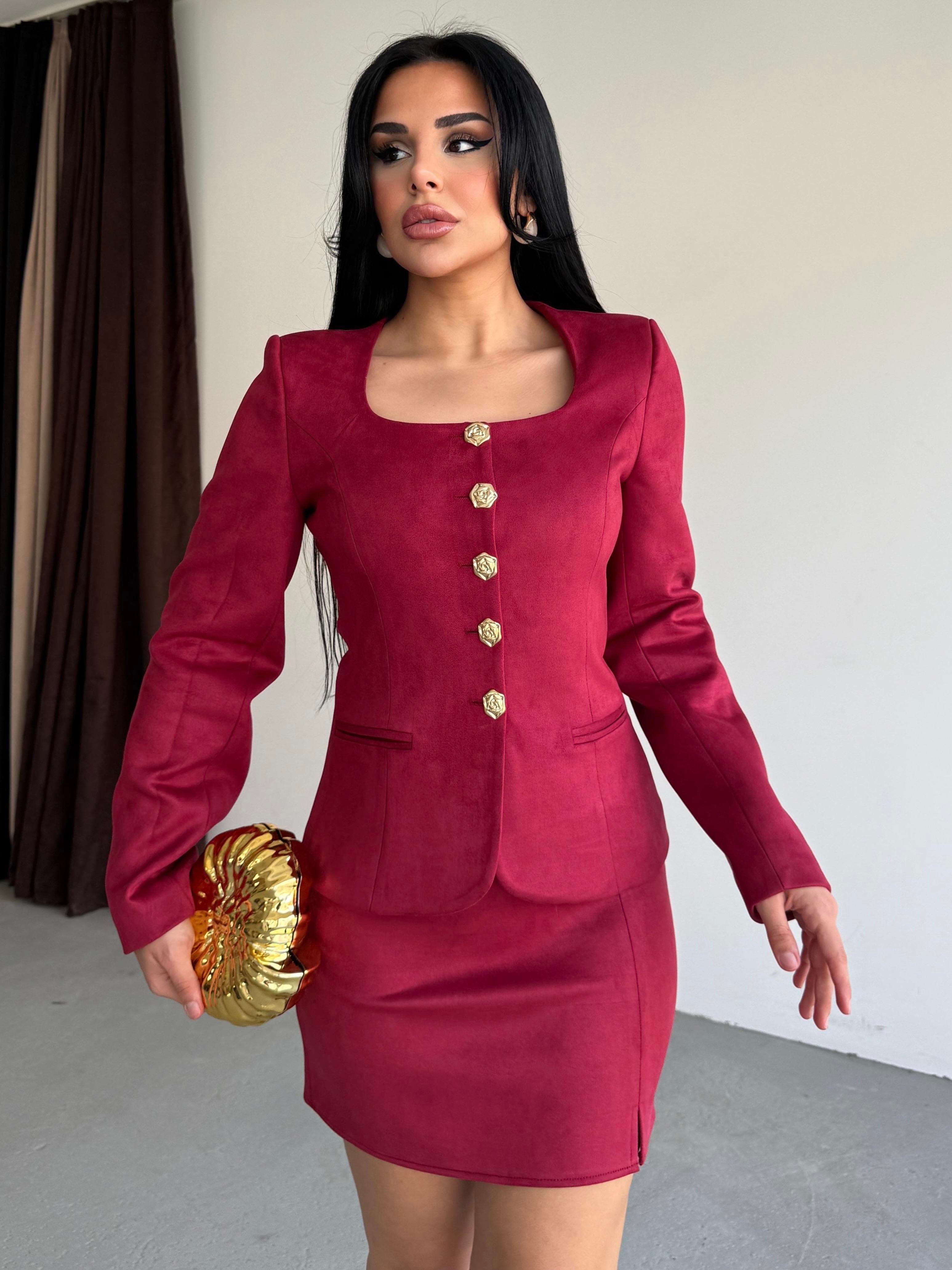Clans Süet Takım Bordo