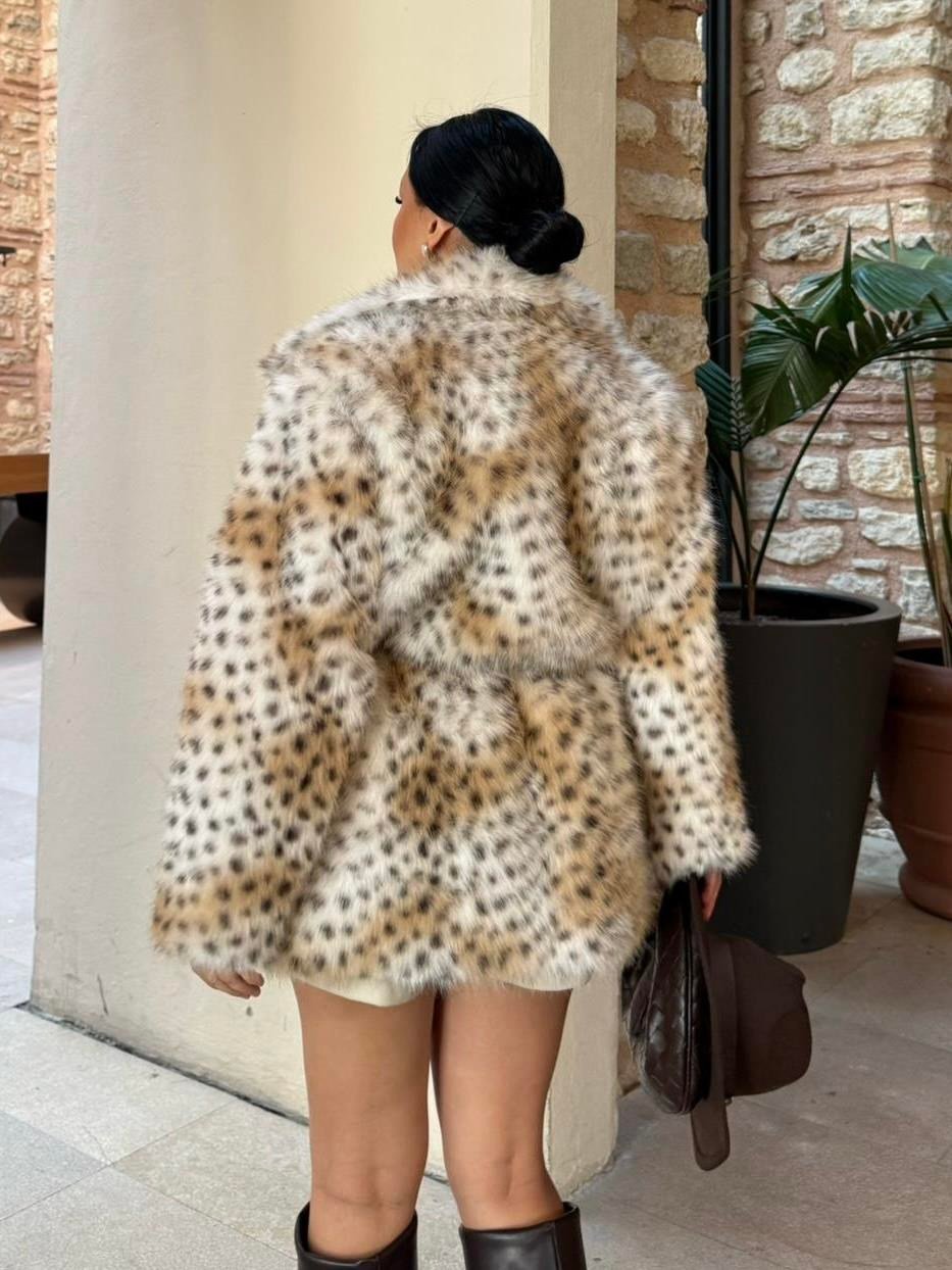 Destina Benekli Kürk Camel