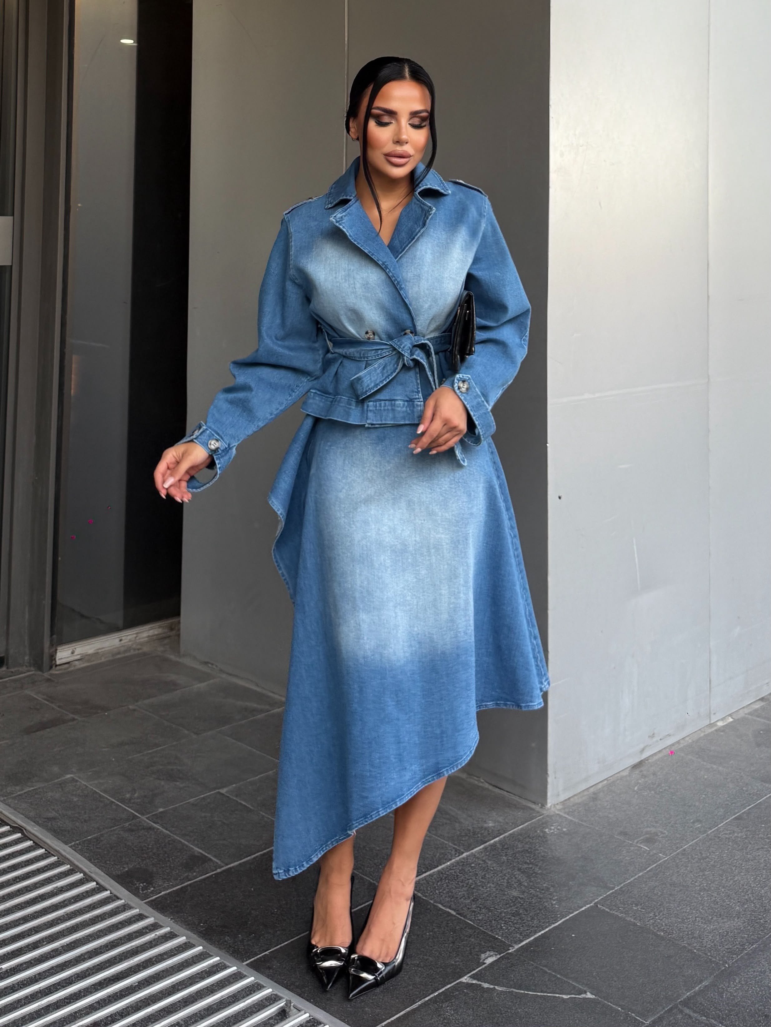 Elita Tasarım Denim Takım Mavi