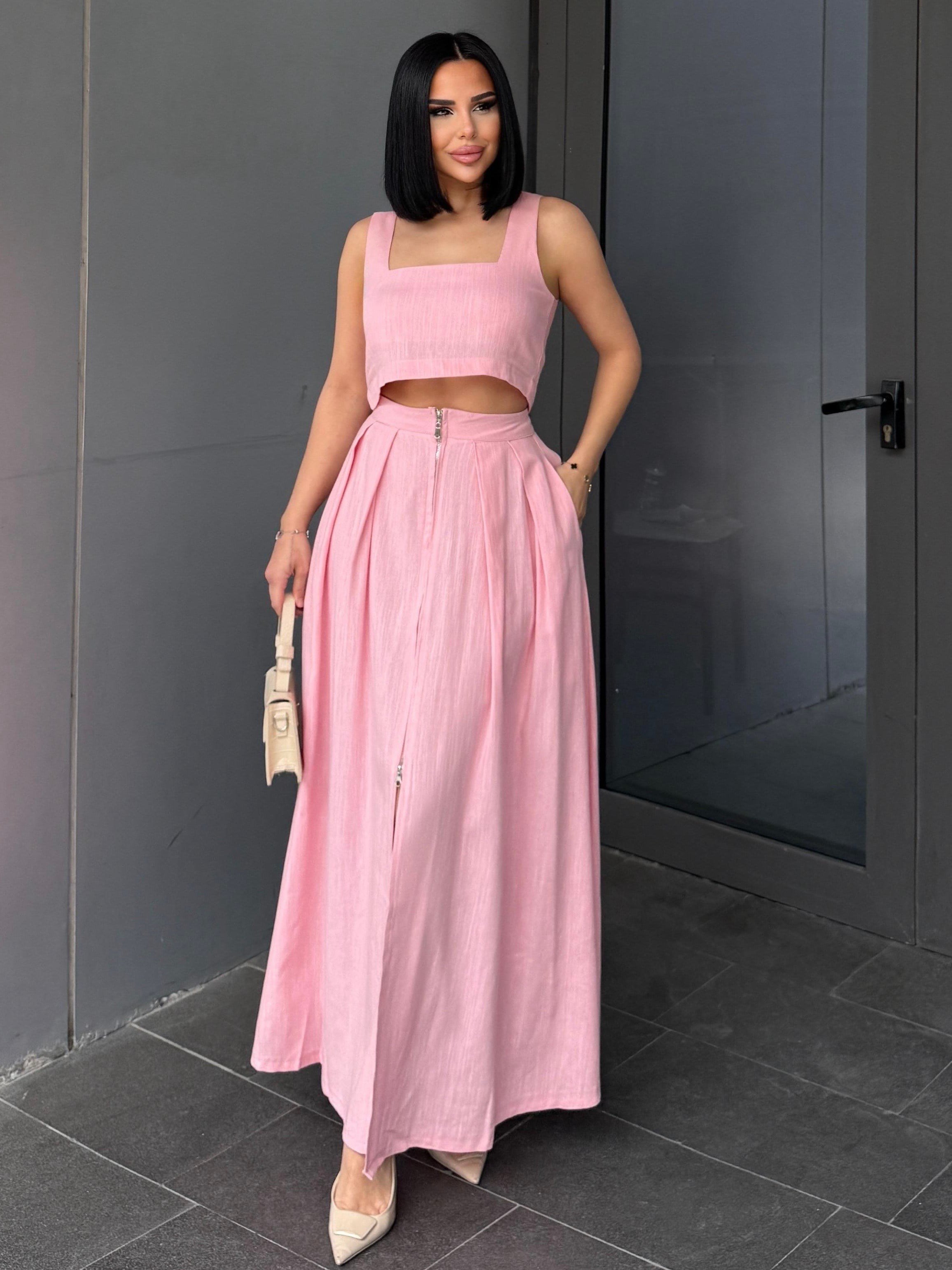 Flose Etekli Takım Pembe