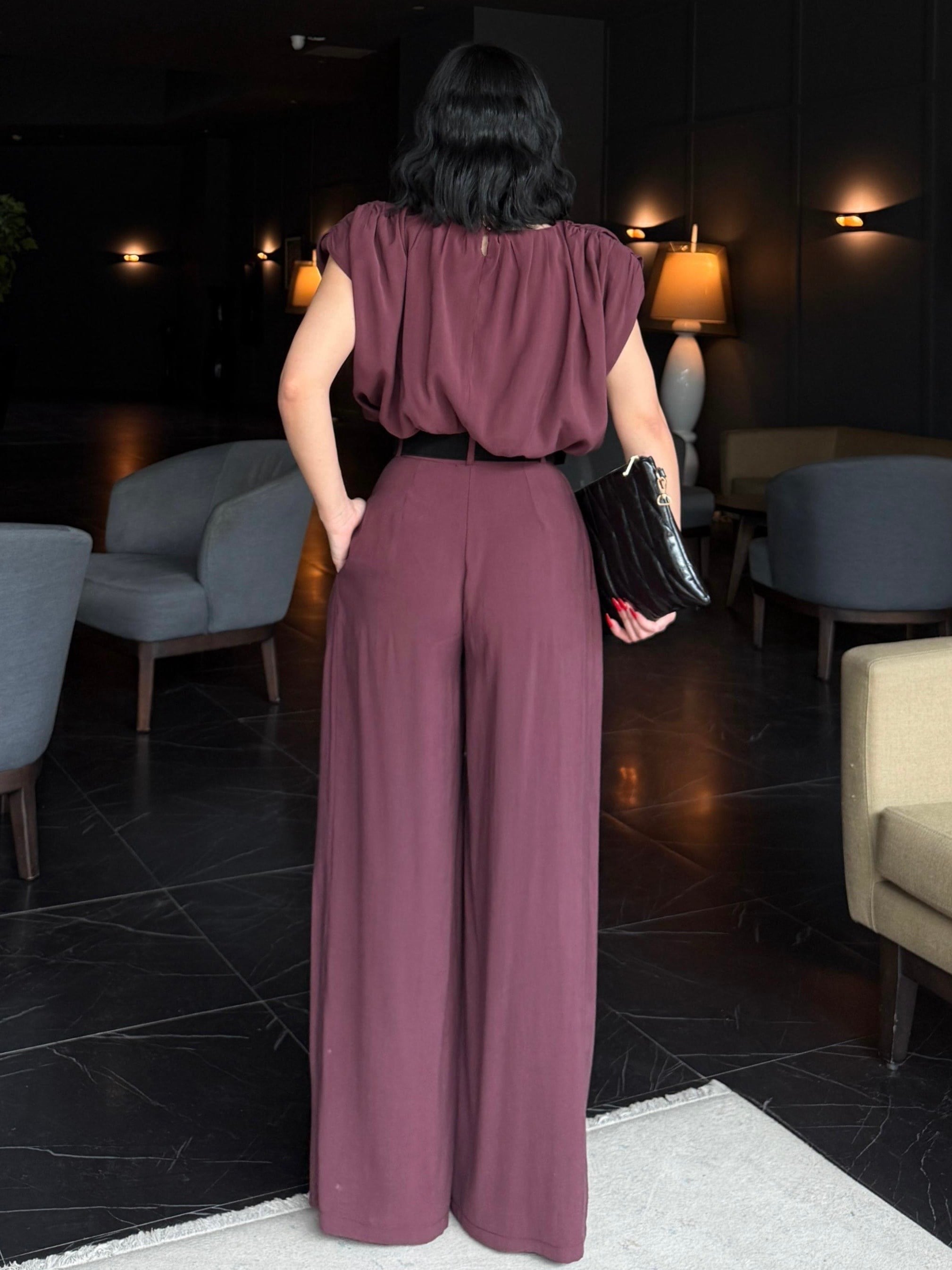 Holen Kemer Detaylı Tasarım Takım Bordo