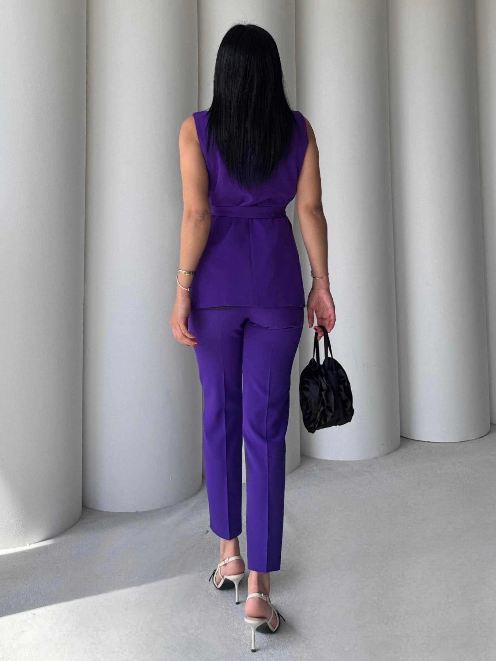 Karolin Yelekli Takım Mor