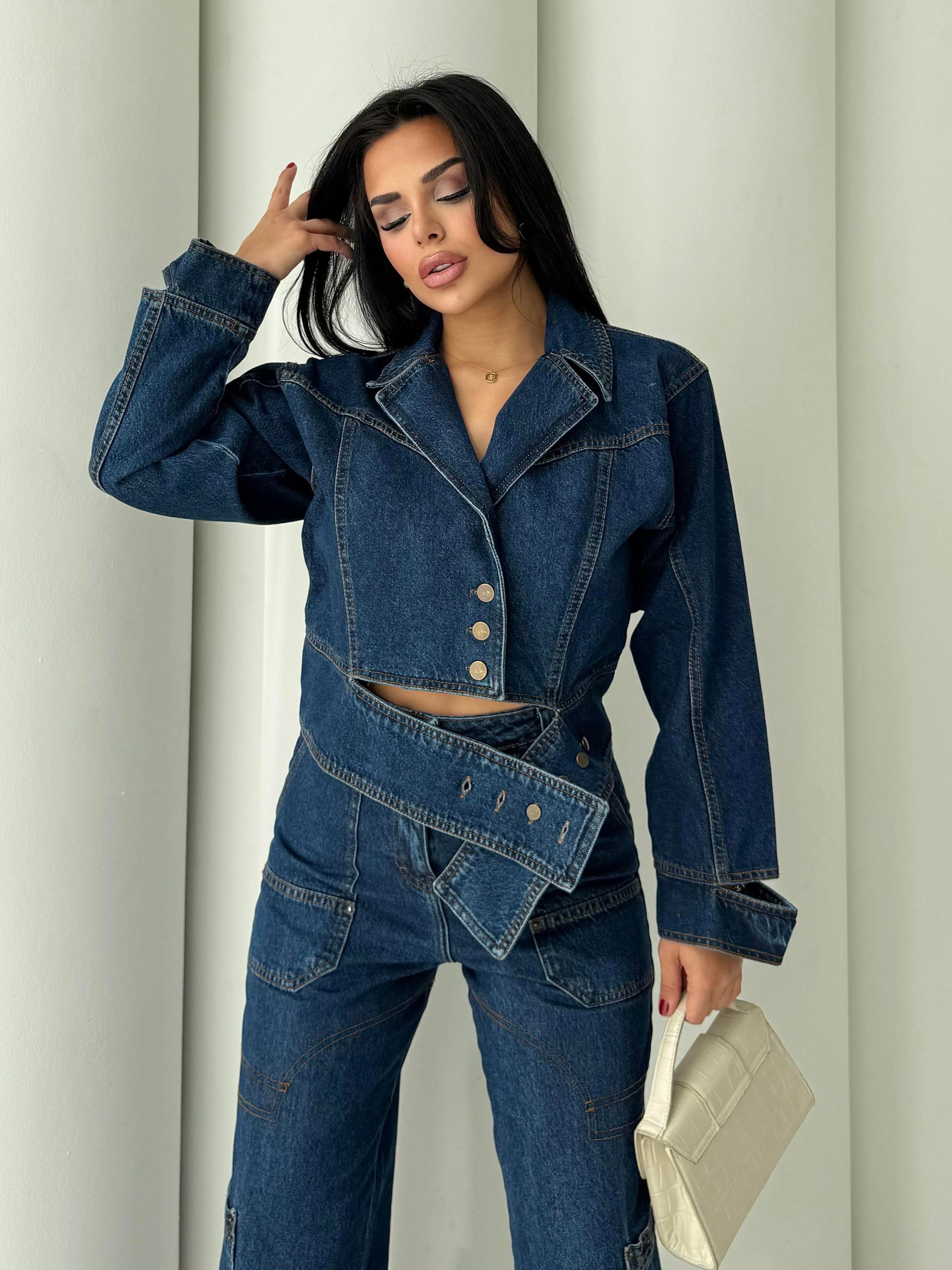Kelsey Tasarım Denim Takım Mavi