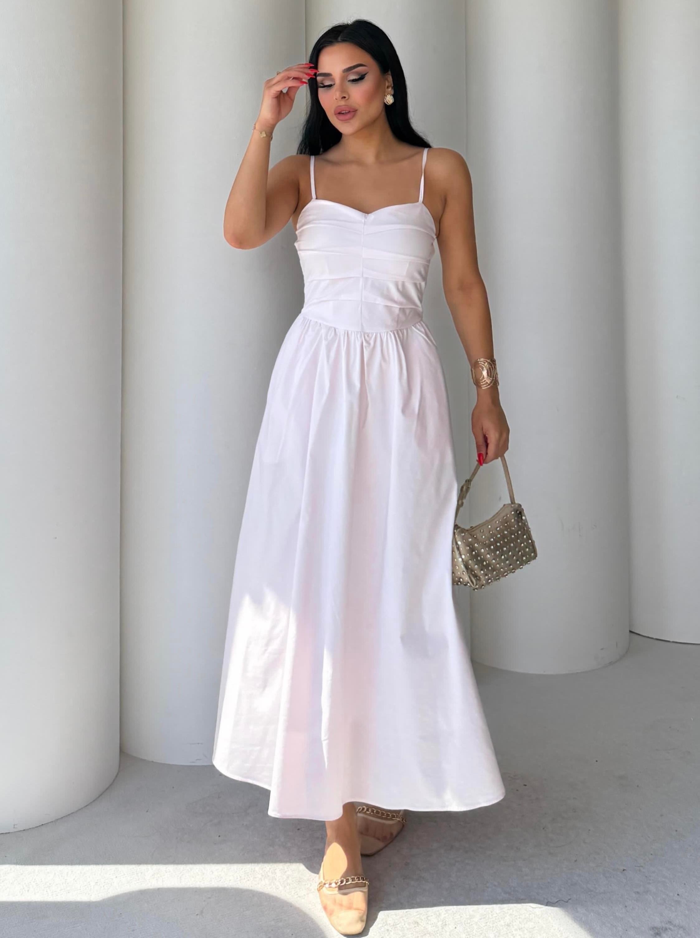 Kristy Midi Boy Elbise Pudra