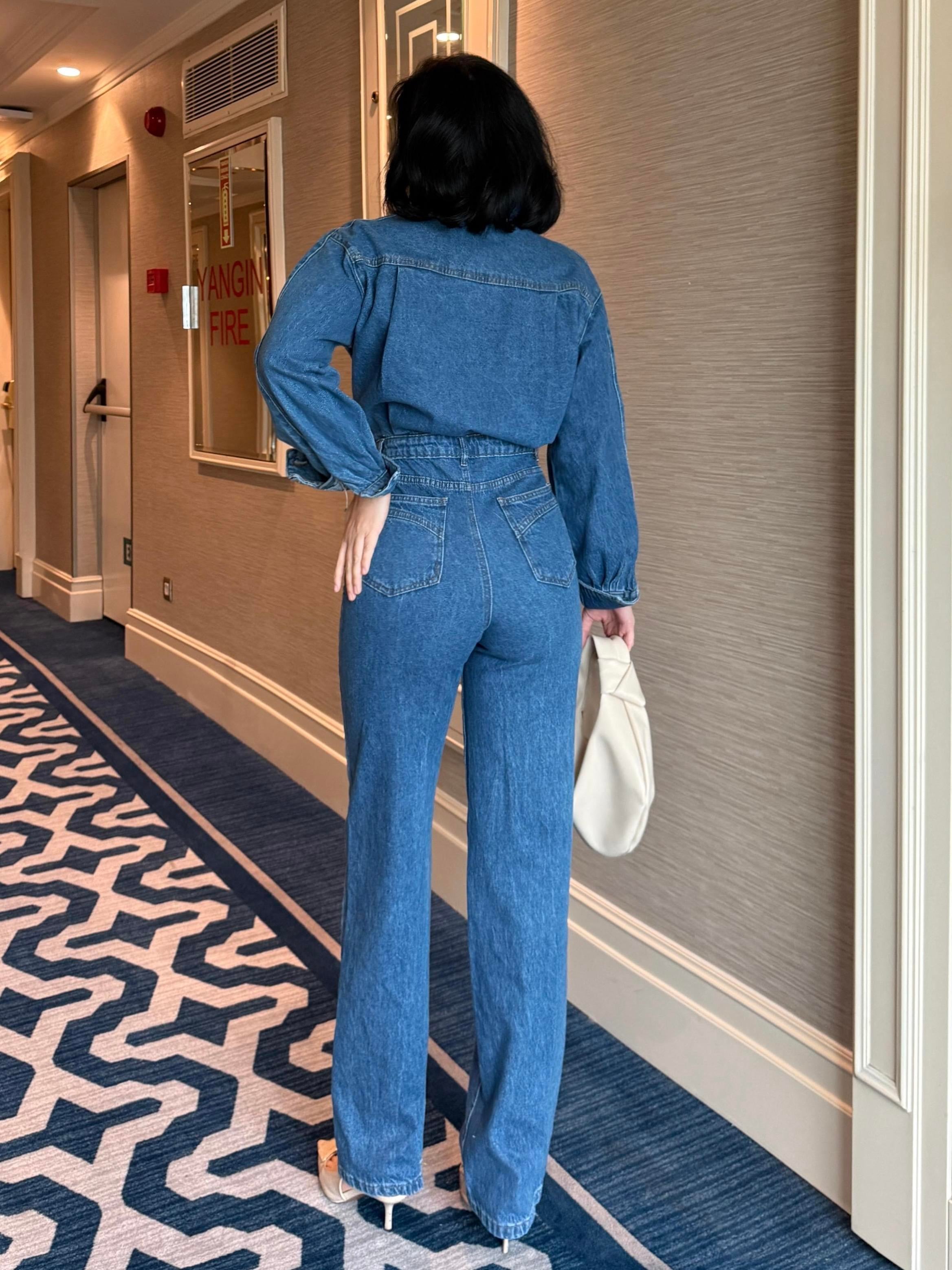 Lansor Denim Kemer Detaylı Tulum Mavi